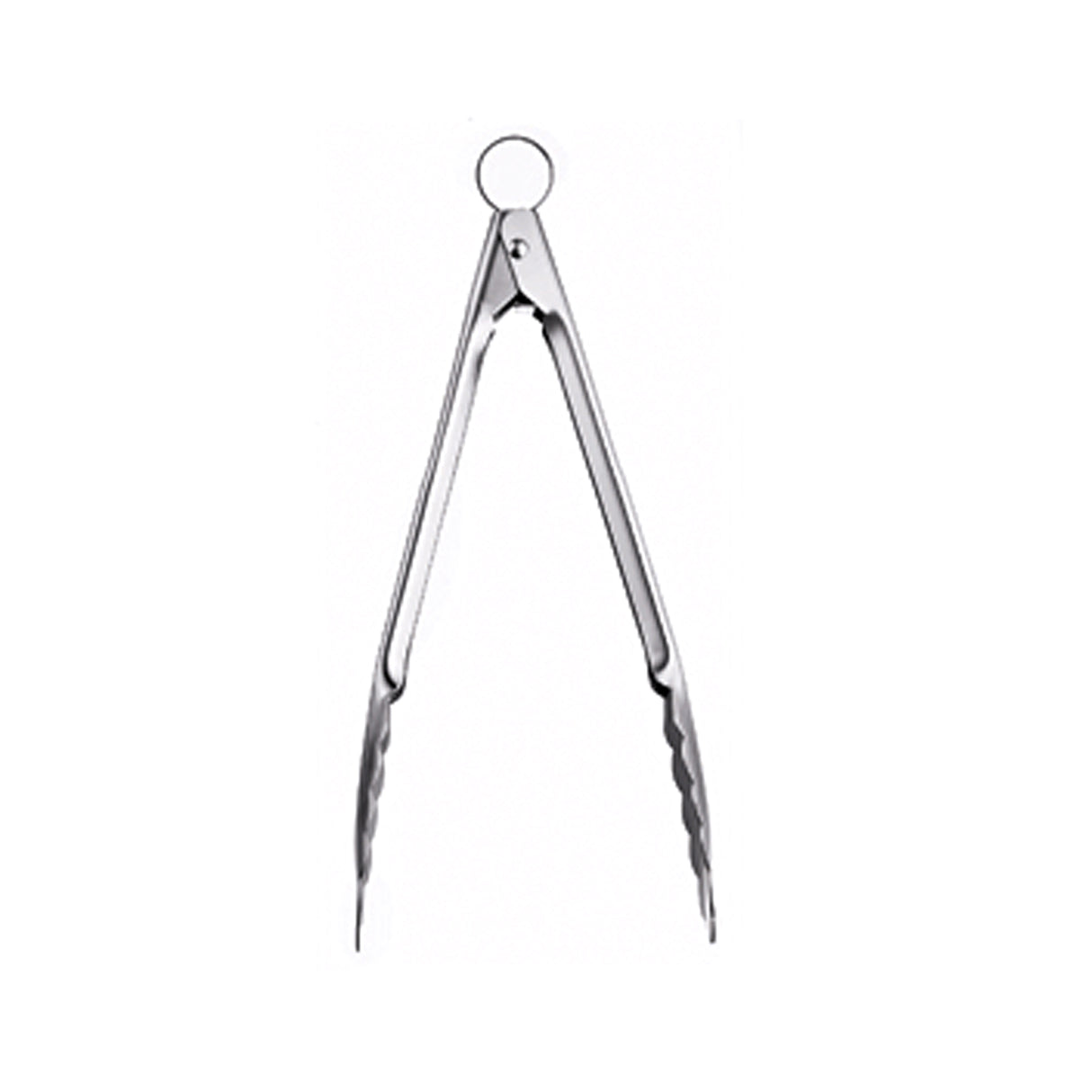Mini Kochzange von CUISIPRO in Silber, 18 cm, zeigt die Zange mit Griffen und scharfen Zangenbacken für präzises Kochen.