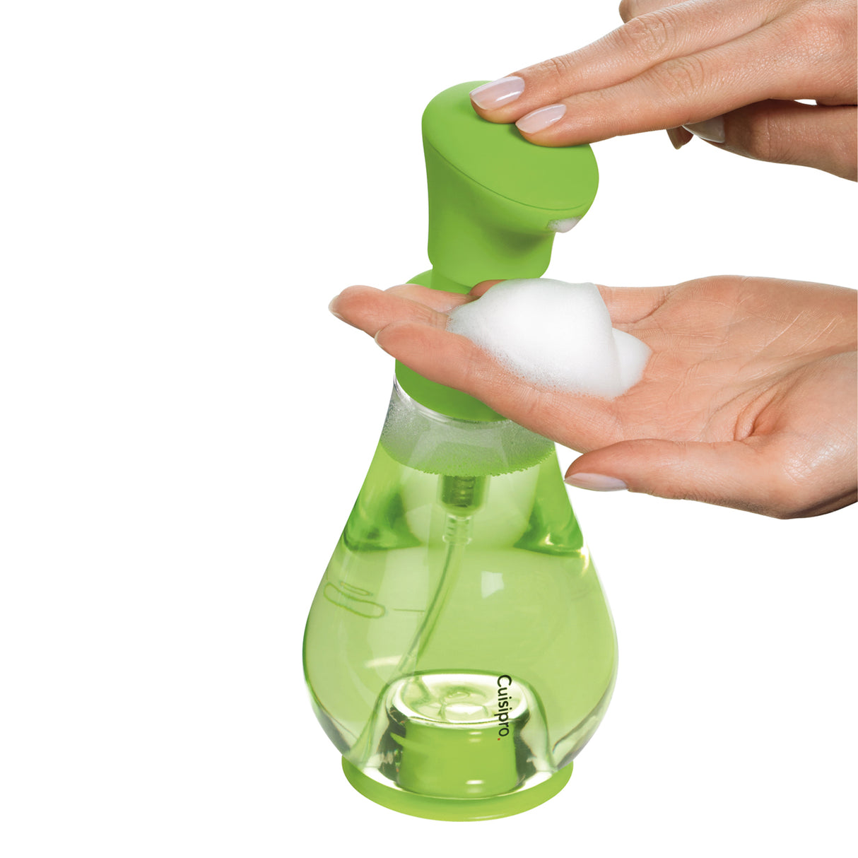 CUISIPRO Seifenschaumspender aus Chrom, 39 cm, mit modernem Design für Seifenschaum in Badezimmer oder Küche