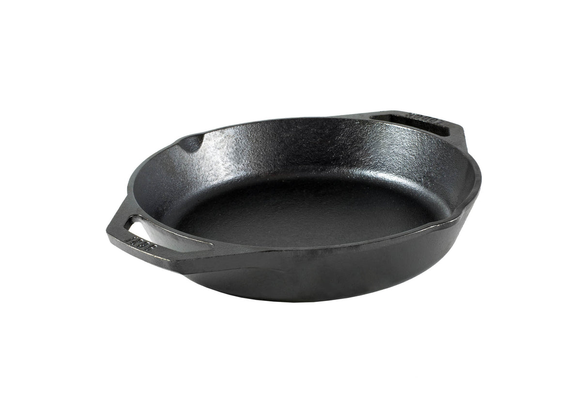 Schwarze Lodges Gusseiserne Pfanne Classic, langlebige Pfanne aus Gusseisen für vielseitiges Kochen und Braten.