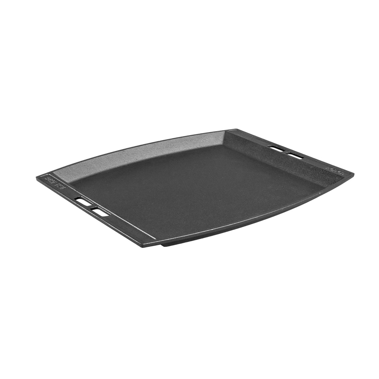 Schwarze LODGE Grillplatte CLASSIC, 30,5 cm, flache Oberfläche zum Grillen, aus robustem Material, auf einer Kochplatte liegend
