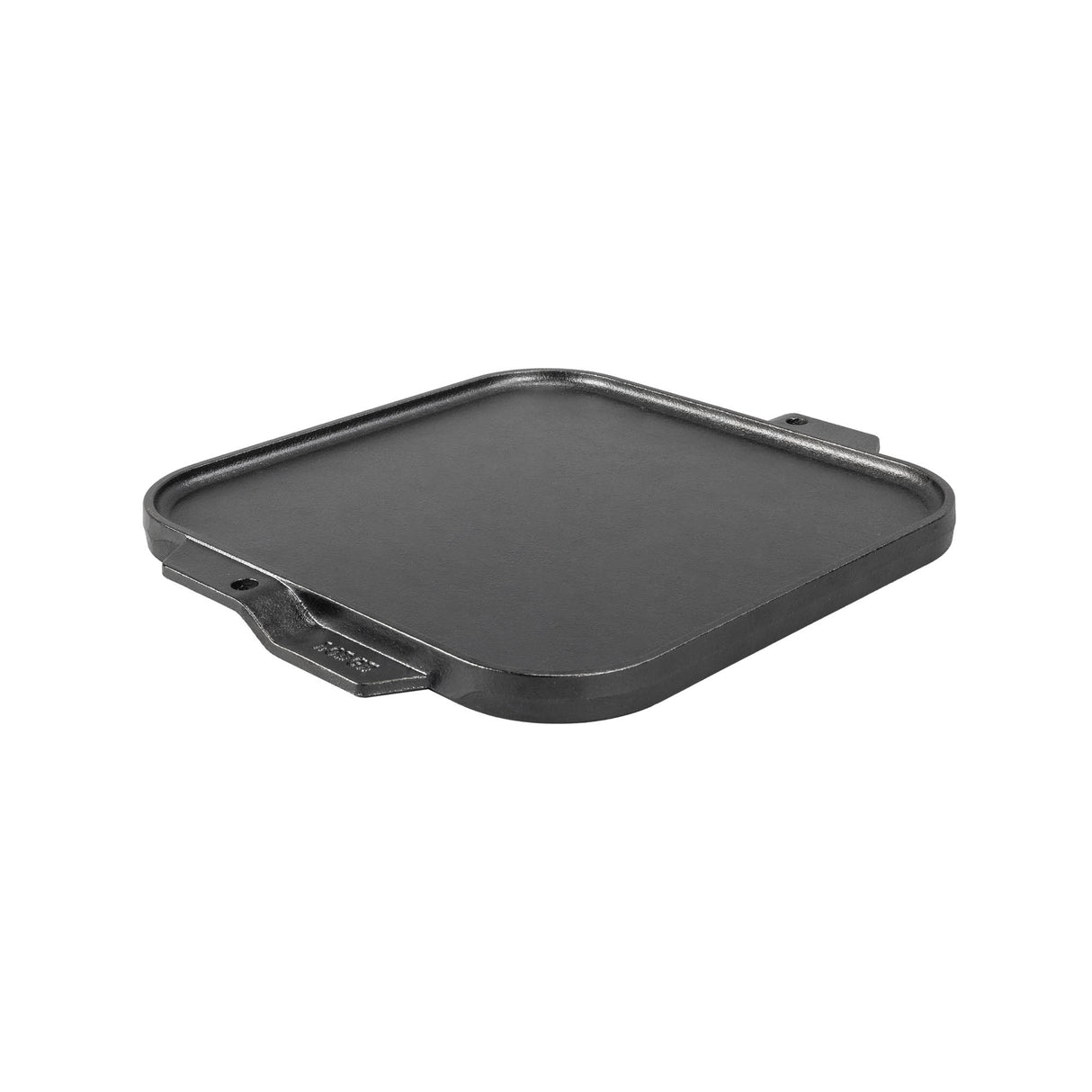 Lodge Grillplatte, flach und gerillt, schwarz, aus Gusseisen, ideal für Grillgerichte und vielseitiges Kochen.