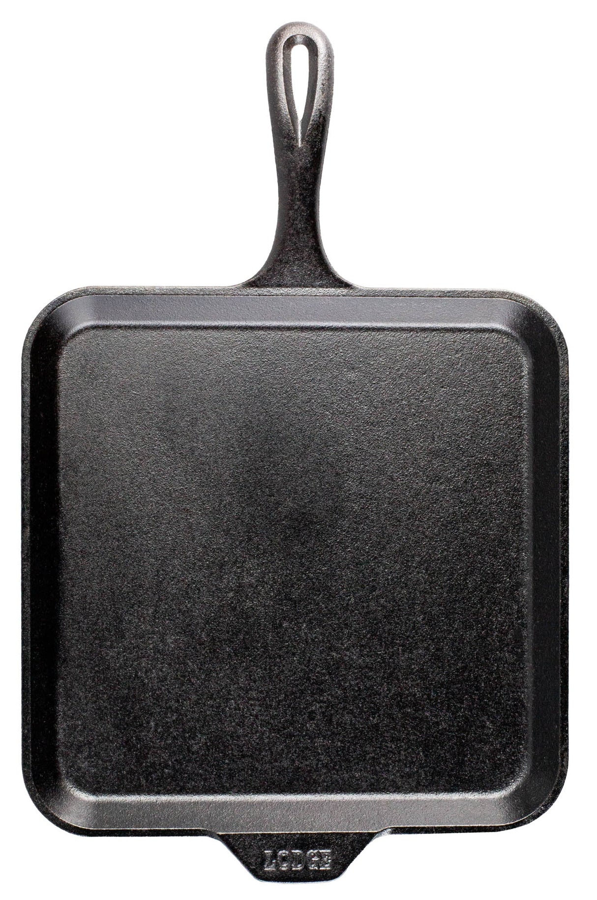 Quadratische Lodge Grillplatte Classic in Schwarz, 27,9 cm, robuste Gusseisen-Grillpfanne für leckeres Grillen zu Hause