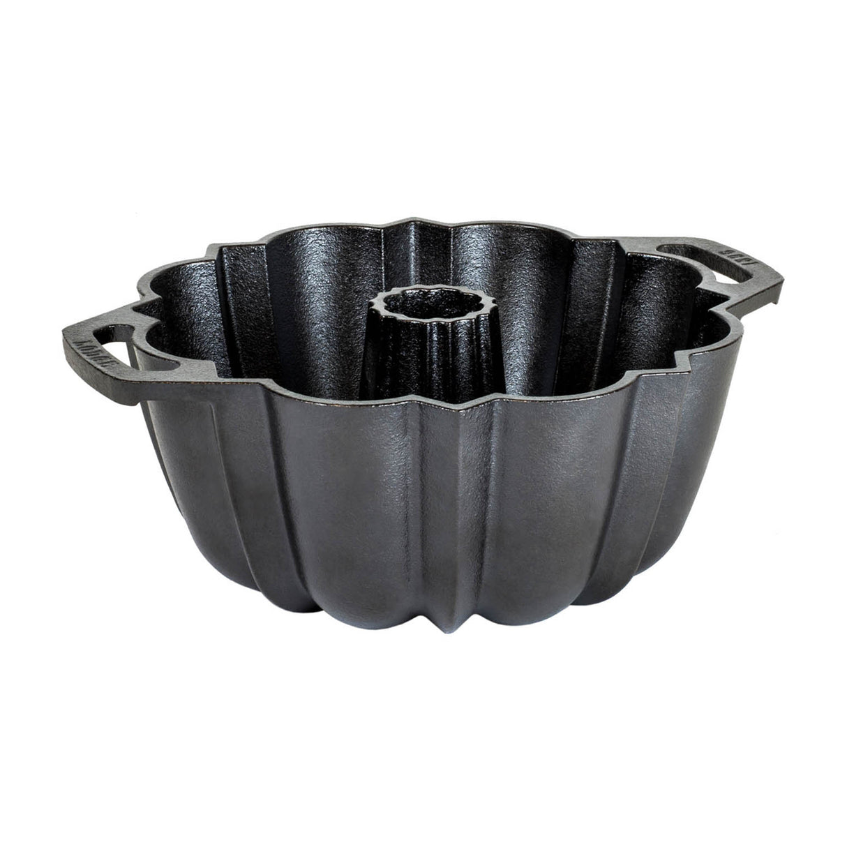 Schwarze LODGE Kuchenform aus langlebigem Metall für gleichmäßiges Backen von Kuchen und Aufläufen.