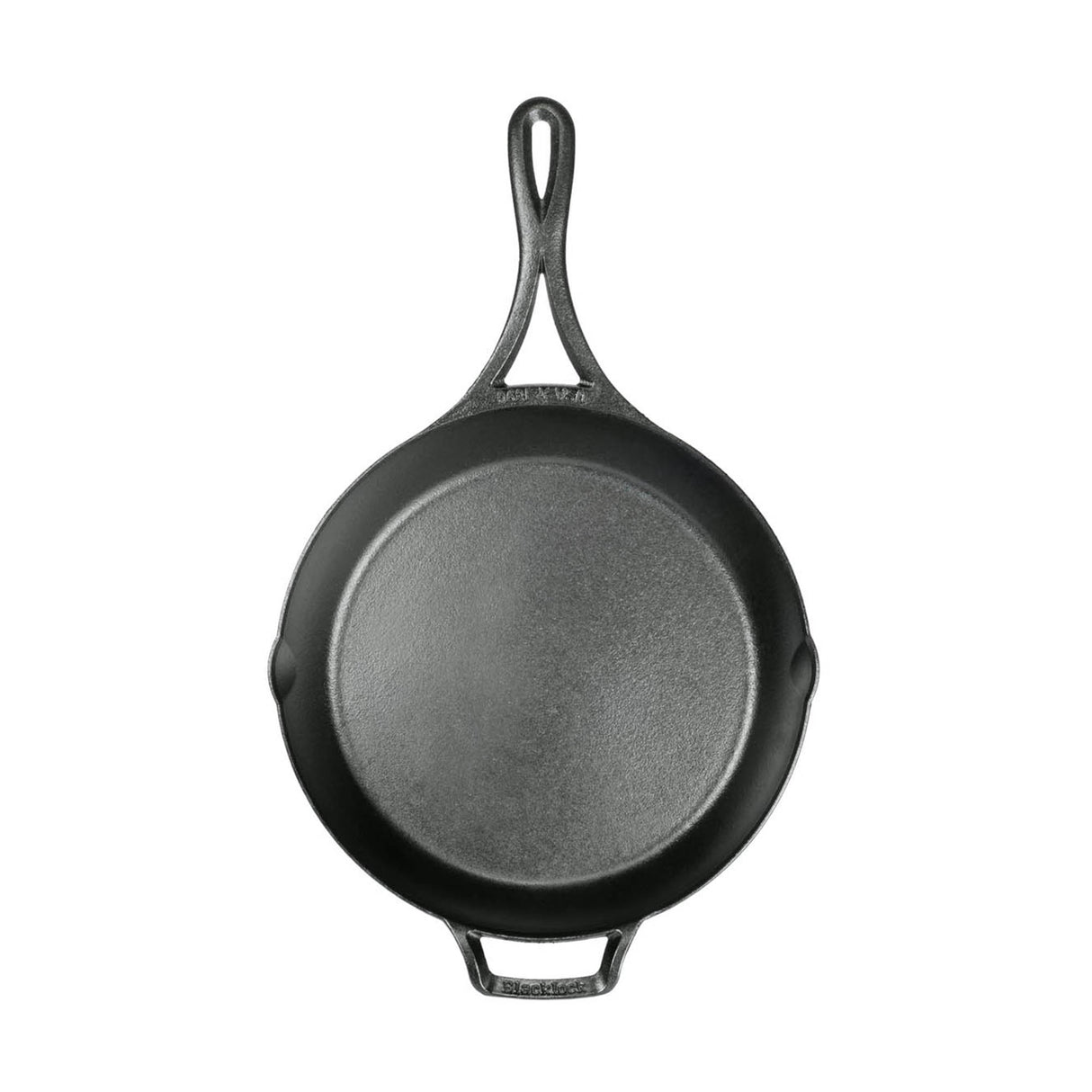 Schwarze LODGE Pfanne Black Lock, 26 cm Durchmesser, mit Griff und flacher Kochfläche, für vielseitiges Braten und Kochen.