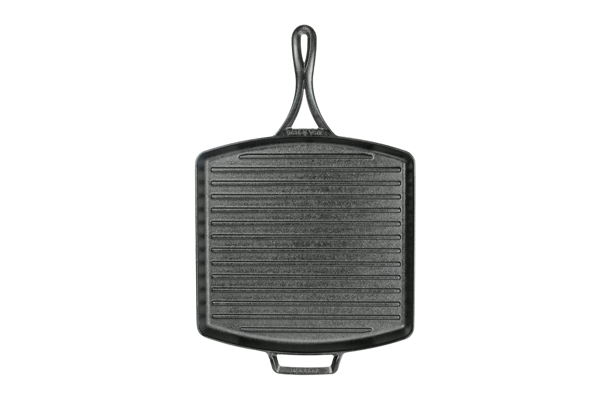 Lodge Grillpfanne, quadratisch, 30x30 cm, schwarze Lock-Edition, aus langlebigem Gusseisen für Grillgerichte