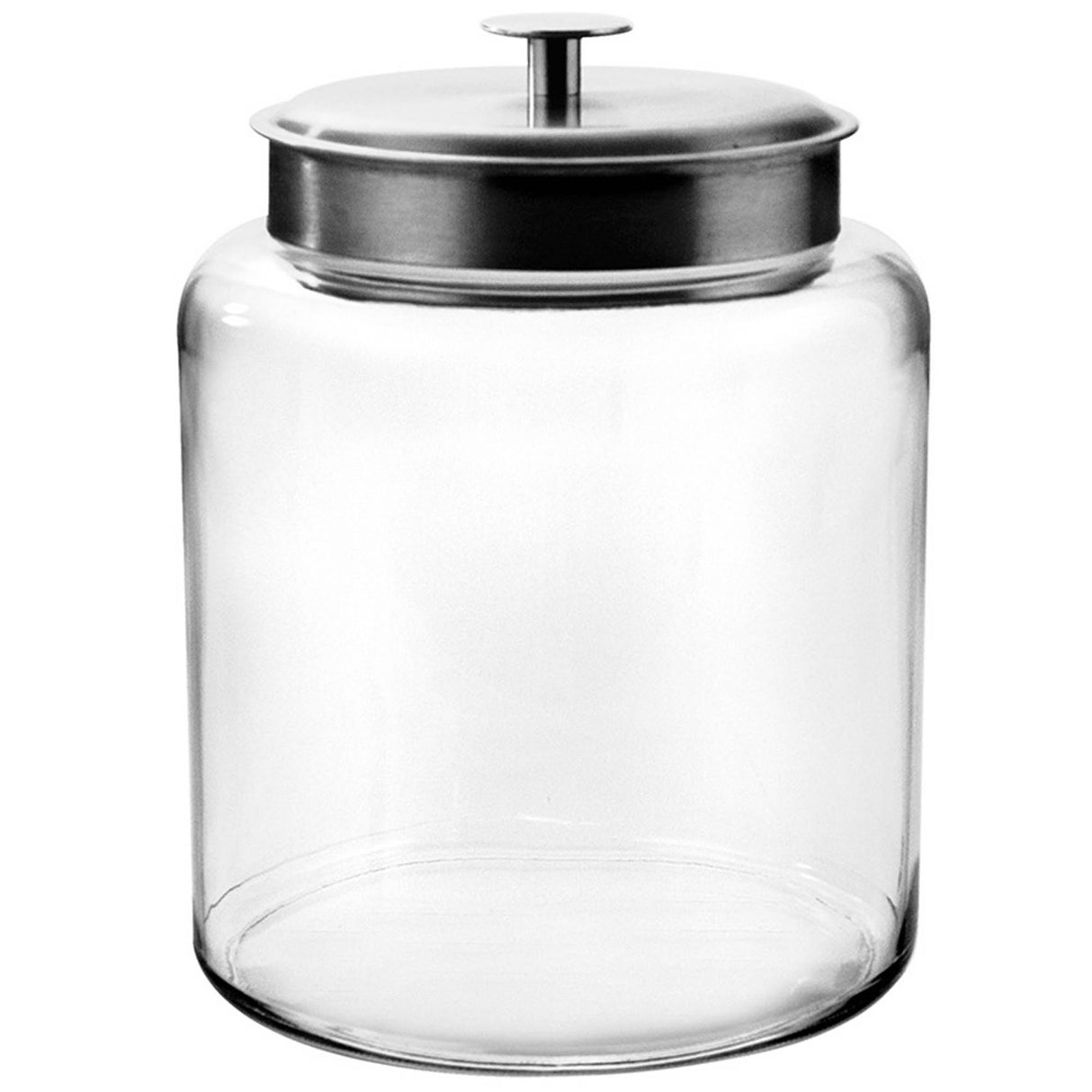 Vorratsglas von ANCHOR HOCKING mit transparentem Design und Schraubverschluss für Lebensmittelaufbewahrung.