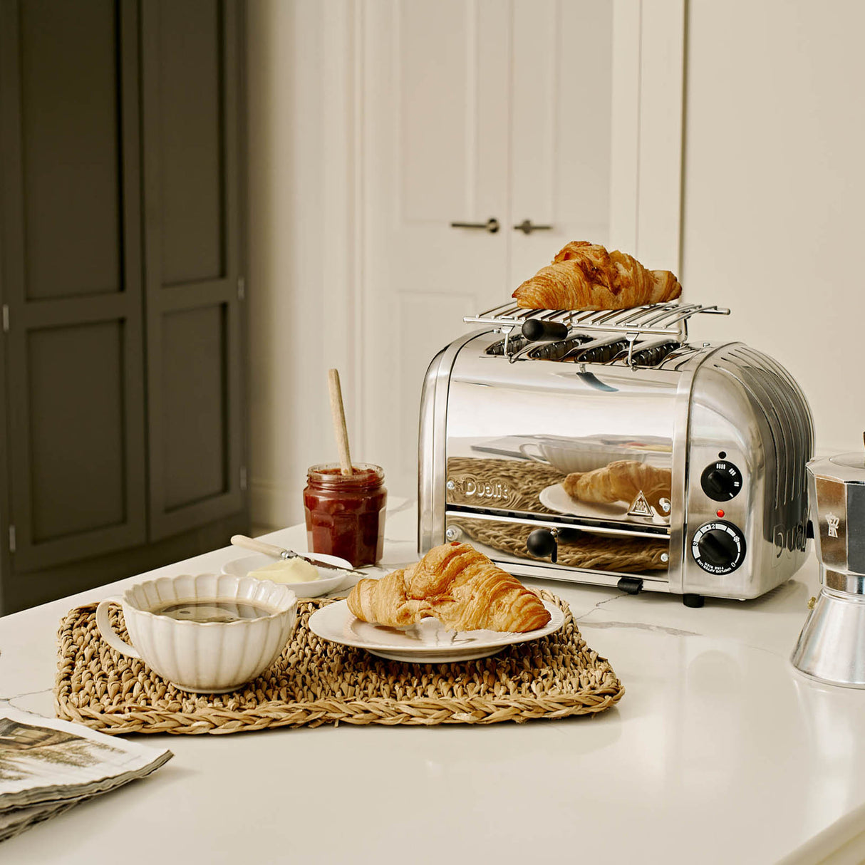 DUALIT Warmhalteplatte Classic aus Edelstahl, langlebige Platte zum Warmhalten von Speisen, elegantes Design, moderne Küche