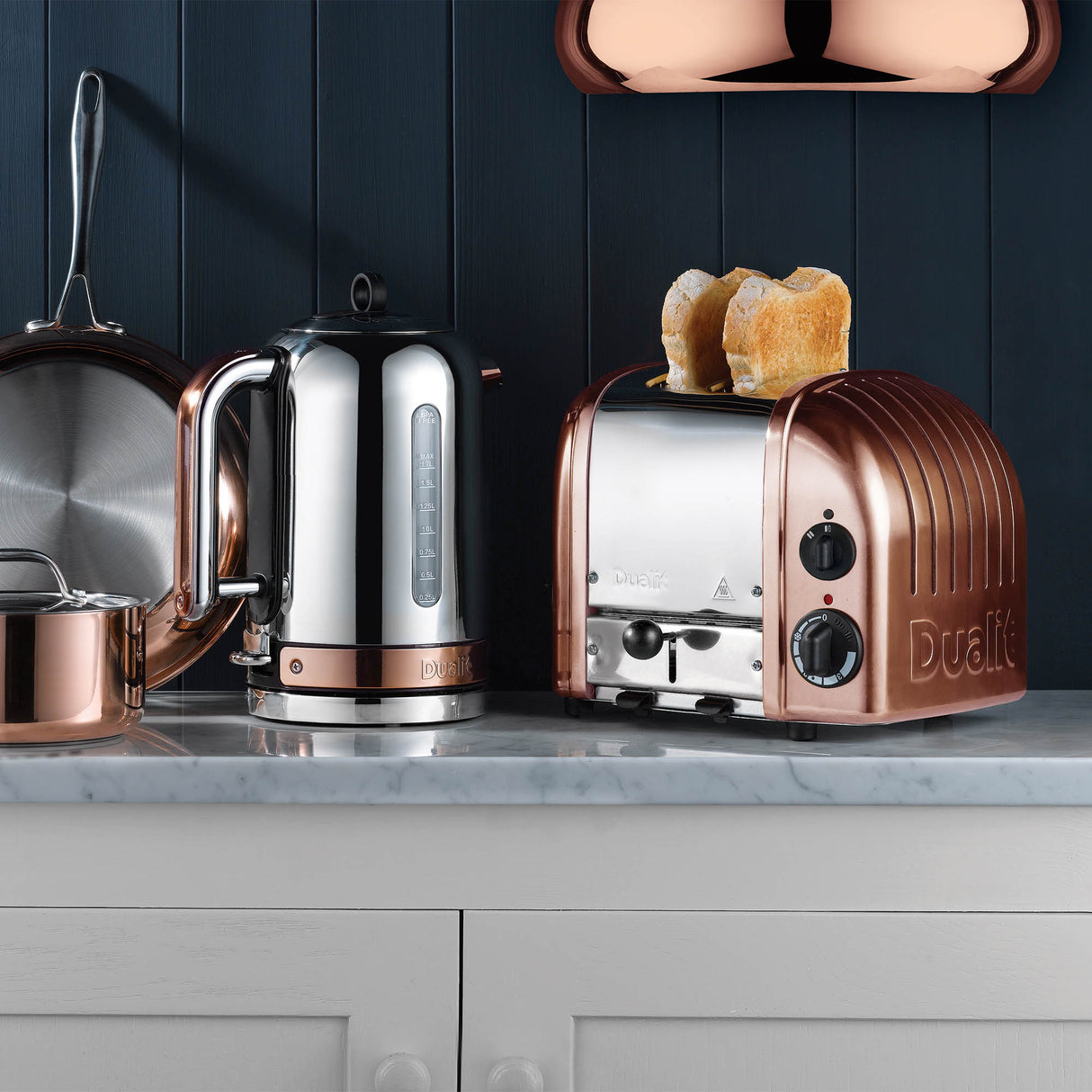 DUALIT Toaster NEWGEN in Kupfer, 2 Scheiben, elegantes Design, für knuspriges Toasten von Brot und Brötchen