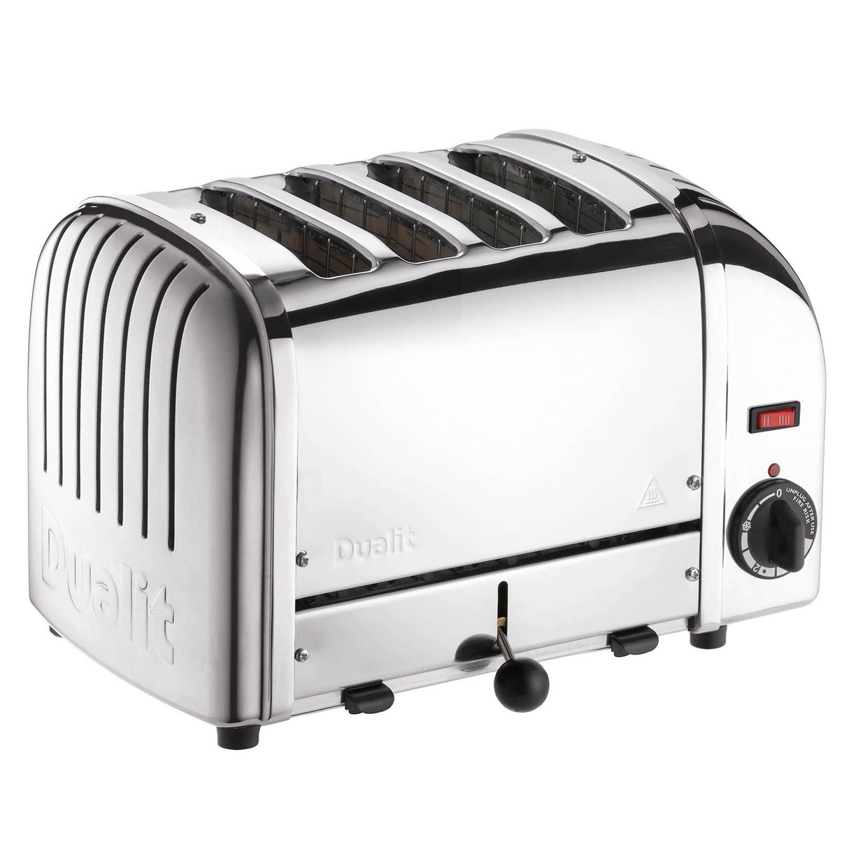 Polierter DUALIT Toaster VARIO für 4 Toastscheiben, modernes Design, elektrischer Küchenhelfer, hochwertiges Küchengerät
