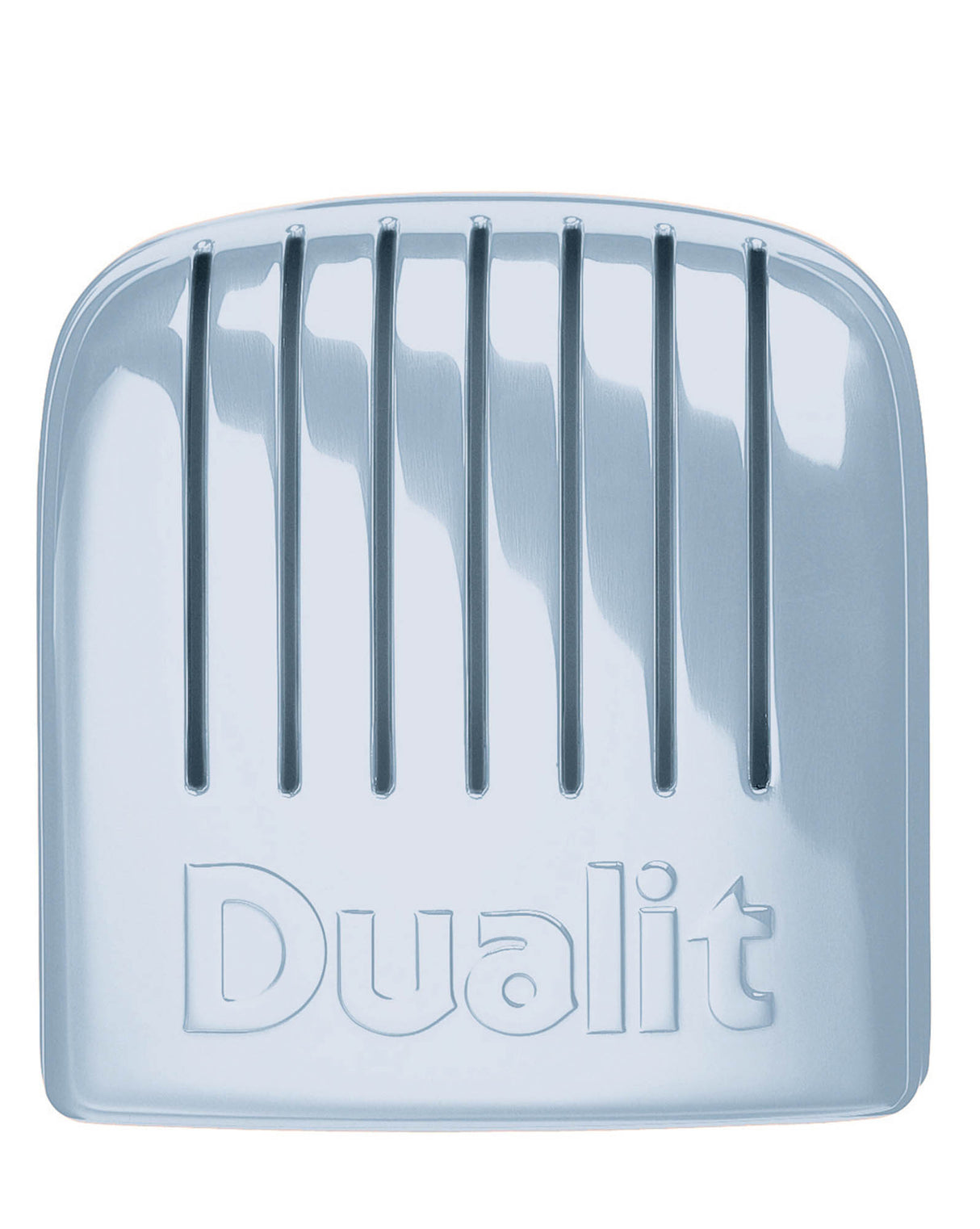 Heller blauer DUALIT Toaster NEWGEN mit 4 Scheiben für knuspriges Toasten, modernes Design, Blick auf die Frontansicht