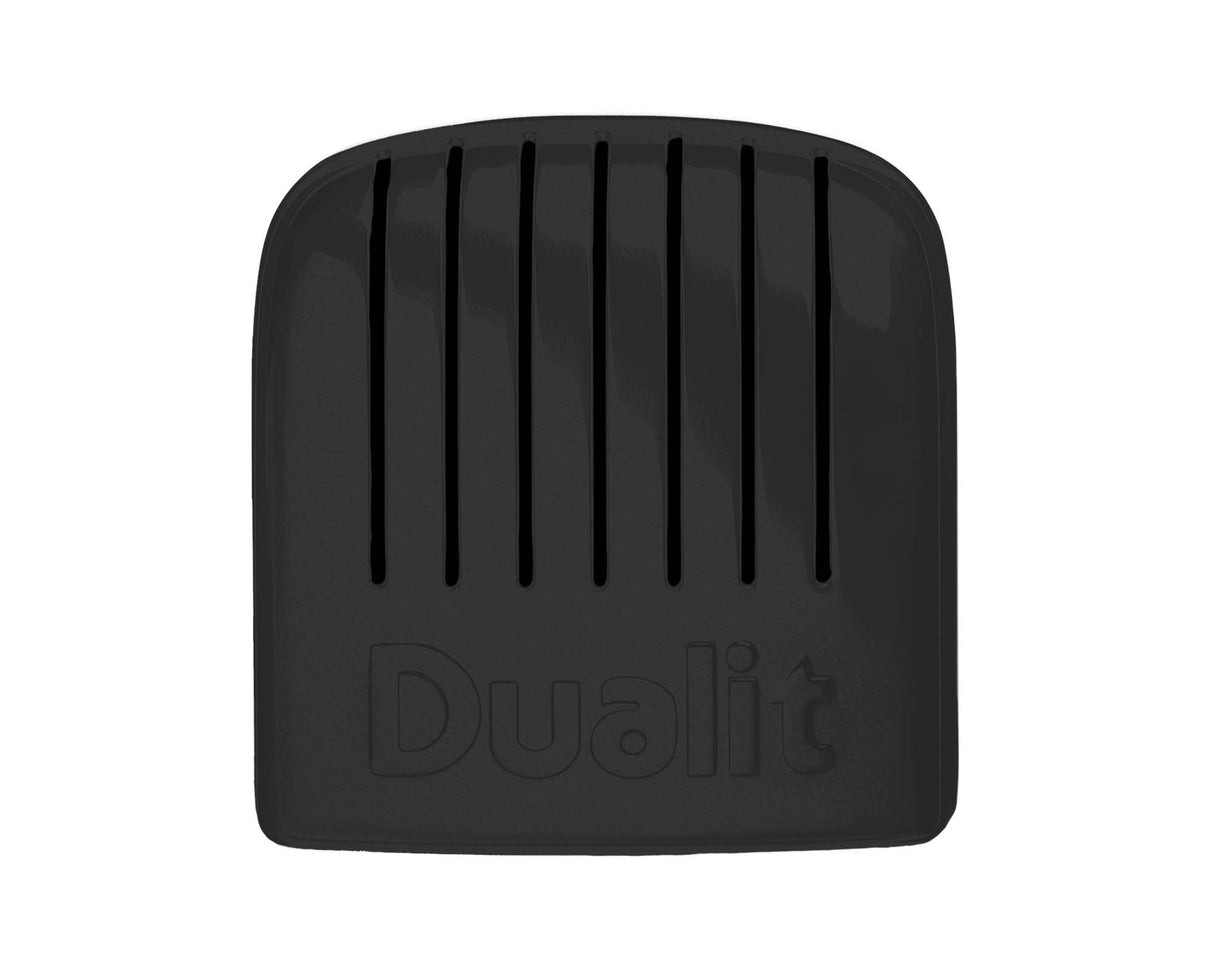 Schwarzer DUALIT Toaster NEWGEN mit Platz für 4 Brotscheiben, modernes Design und einfache Bedienung.