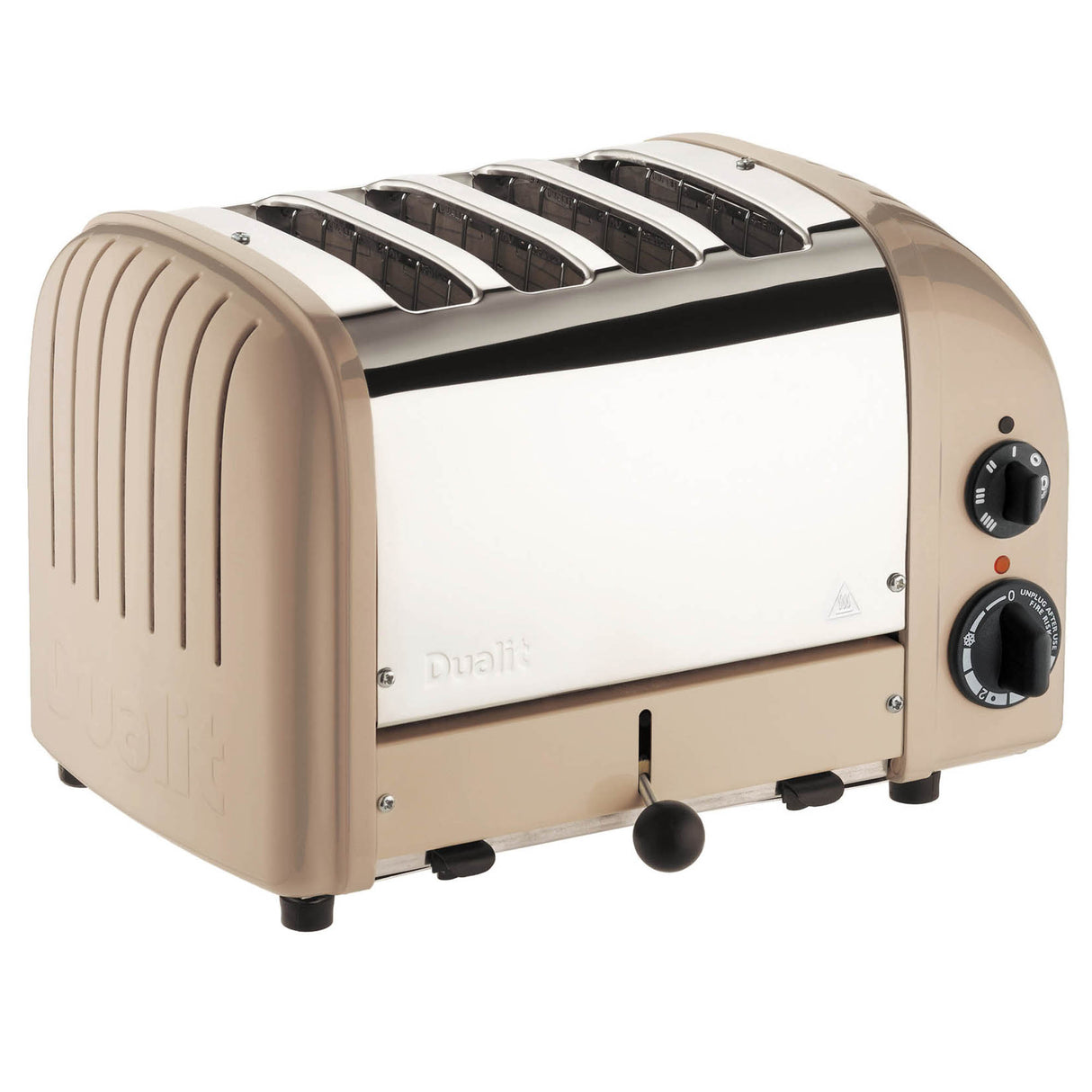 Beiger DUALIT Toaster NEWGEN mit 4 Scheiben für knuspriges Toasten, modernes Küchenaccessoire.