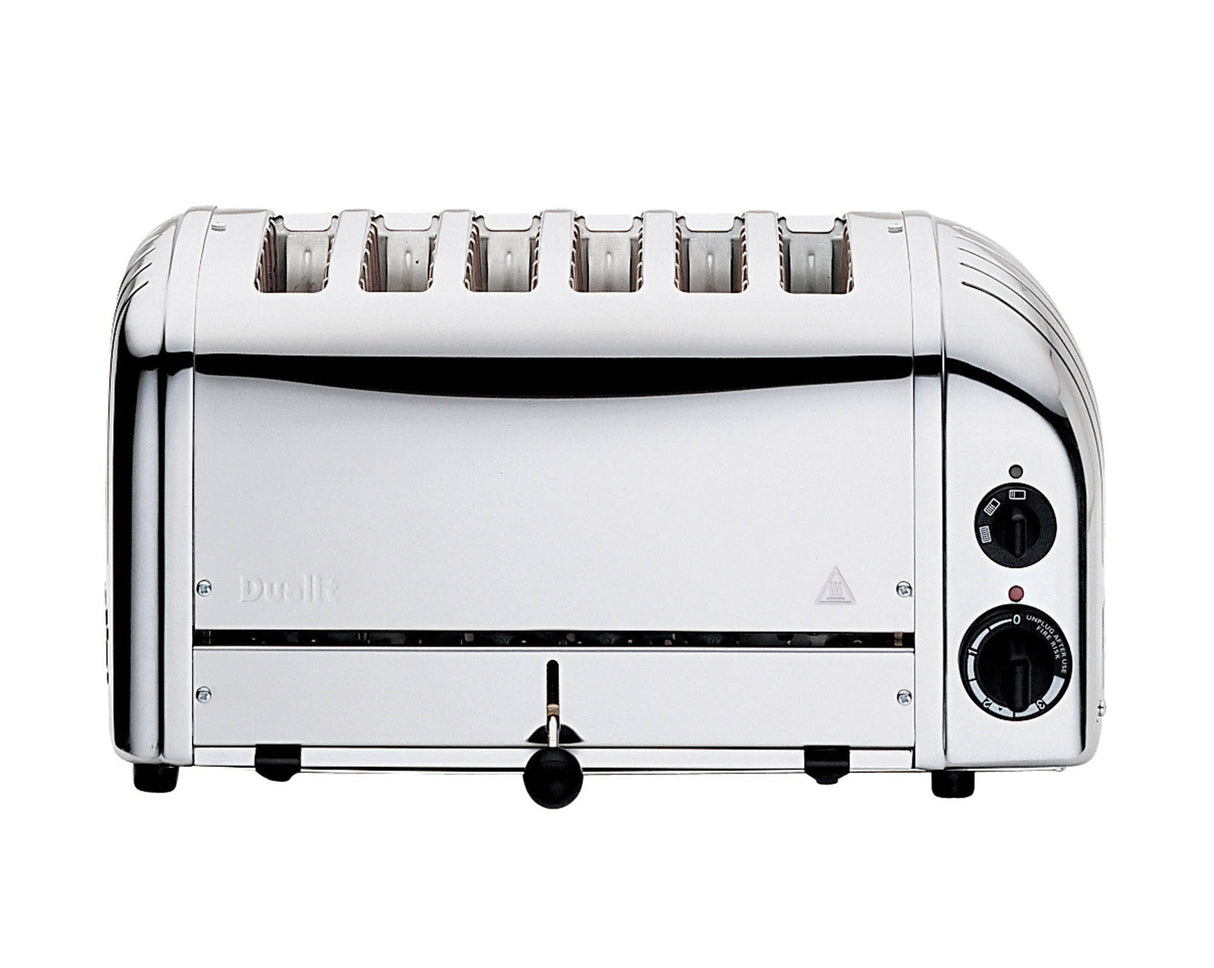 Dualit Newgen Toaster aus poliertem Edelstahl mit 6 Scheiben, modernes Design und zuverlässige Toastfunktion.