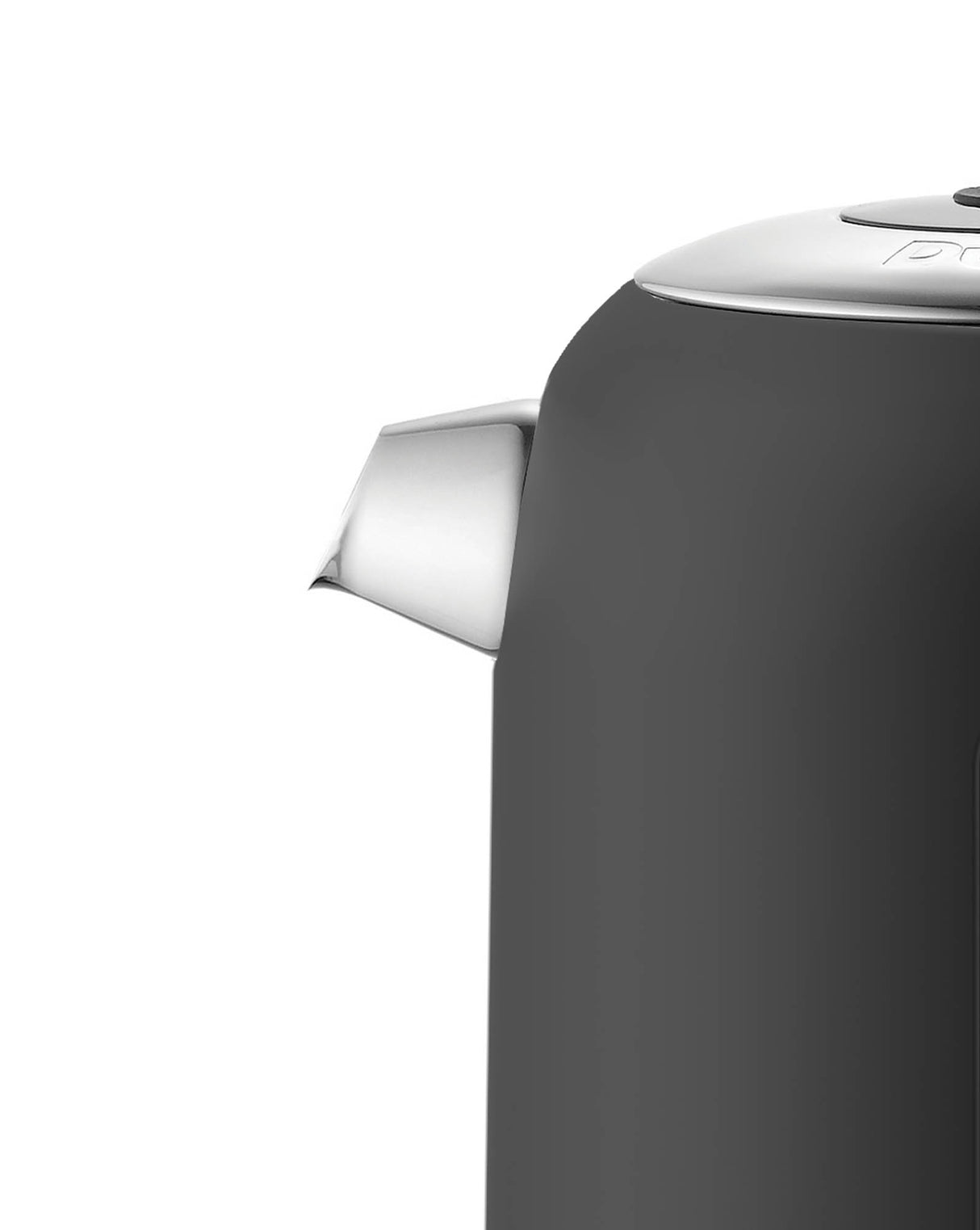 Schwarzer DUALIT Wasserkocher CLASSIC, 1,7 Liter, mit Edelstahl-Design und Wasserstandsanzeige, auf einer Küchenarbeitsplatte