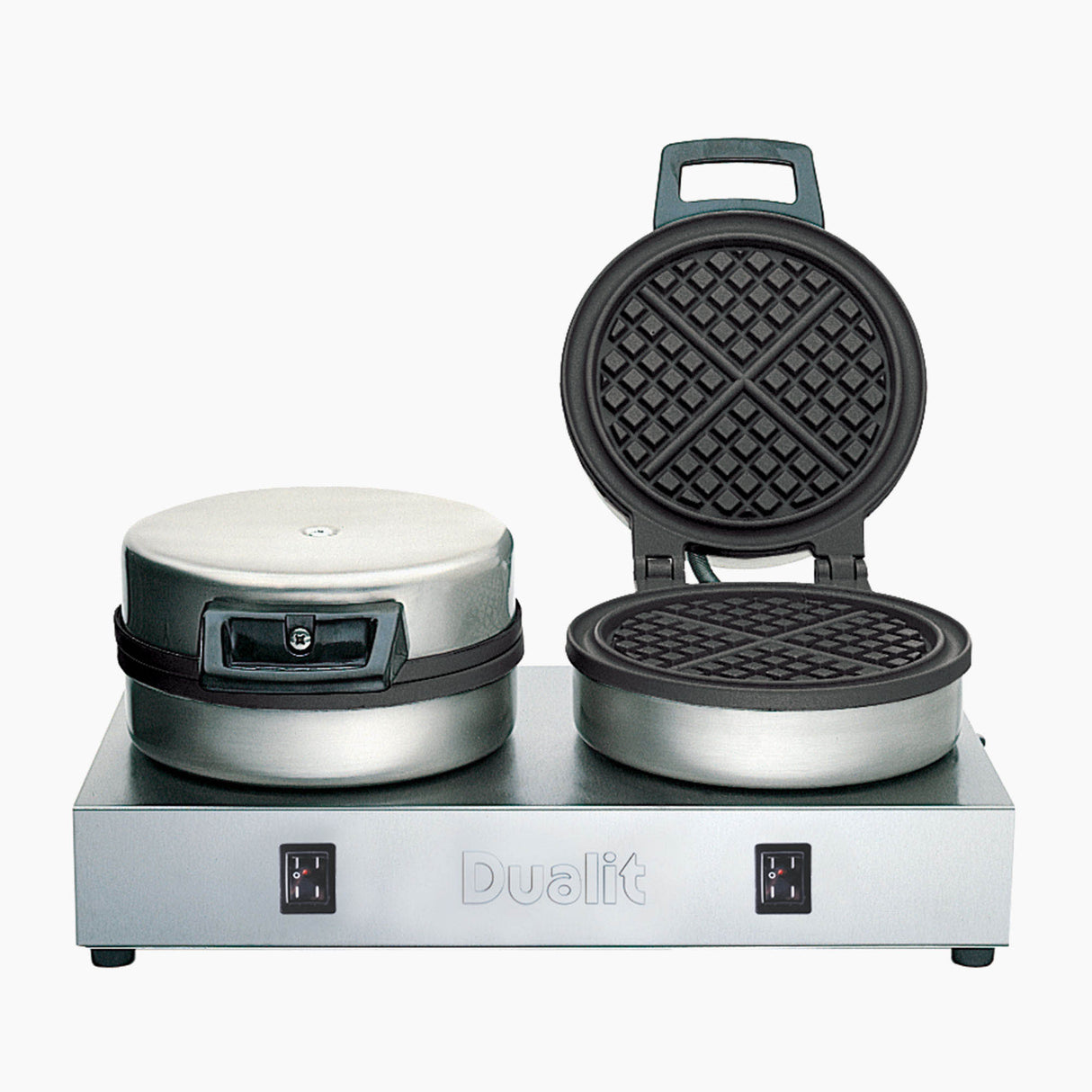 DUALIT Kontakt-Waffeleisen für Catering, polierte Oberfläche, rechteckige Waffeln, professionelles Küchengerät, gebrauchsfertig