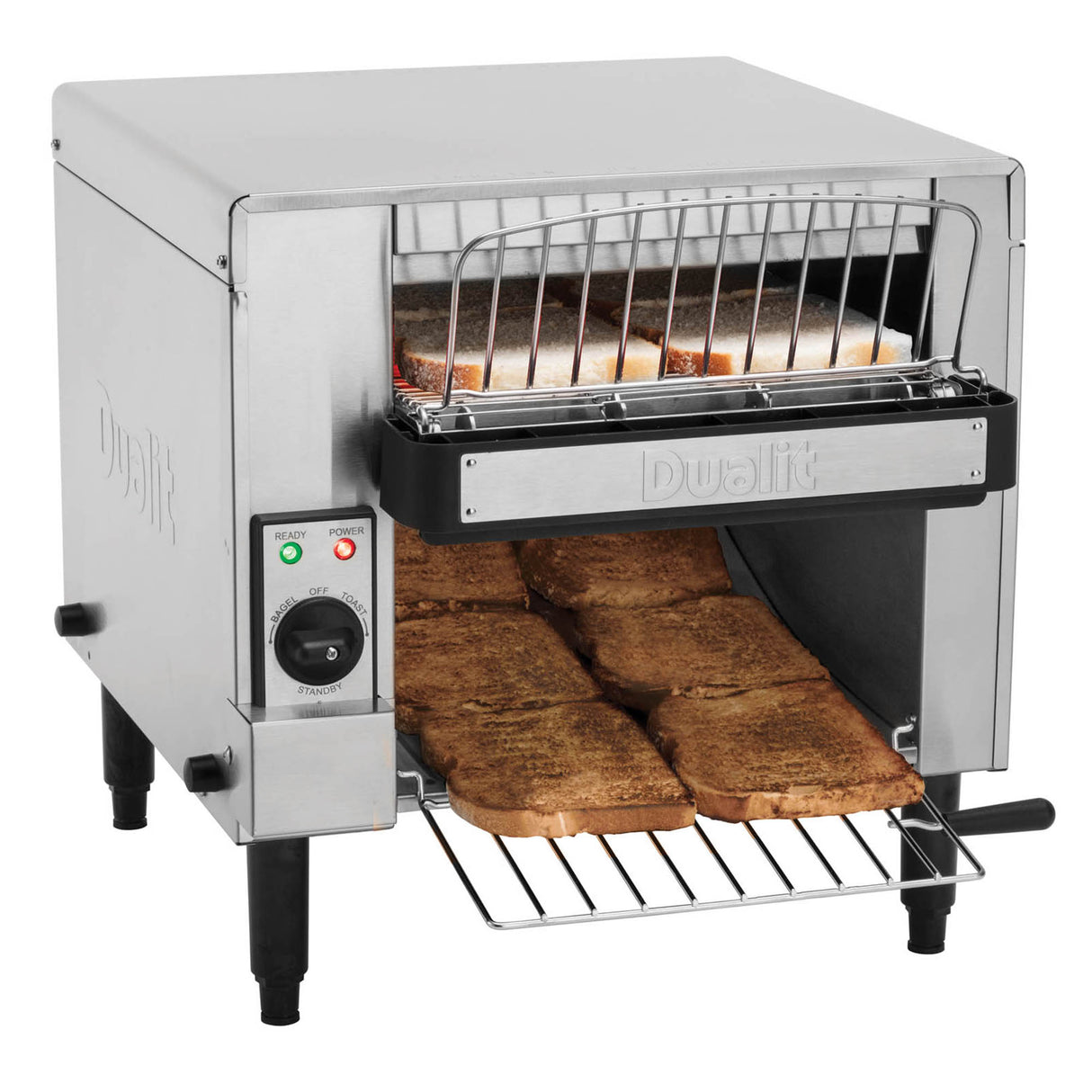 Schwarzer DUALIT Toaster für Gastro, Durchlauf, mit zwei Toastschlitzen, professionelles Küchengerät