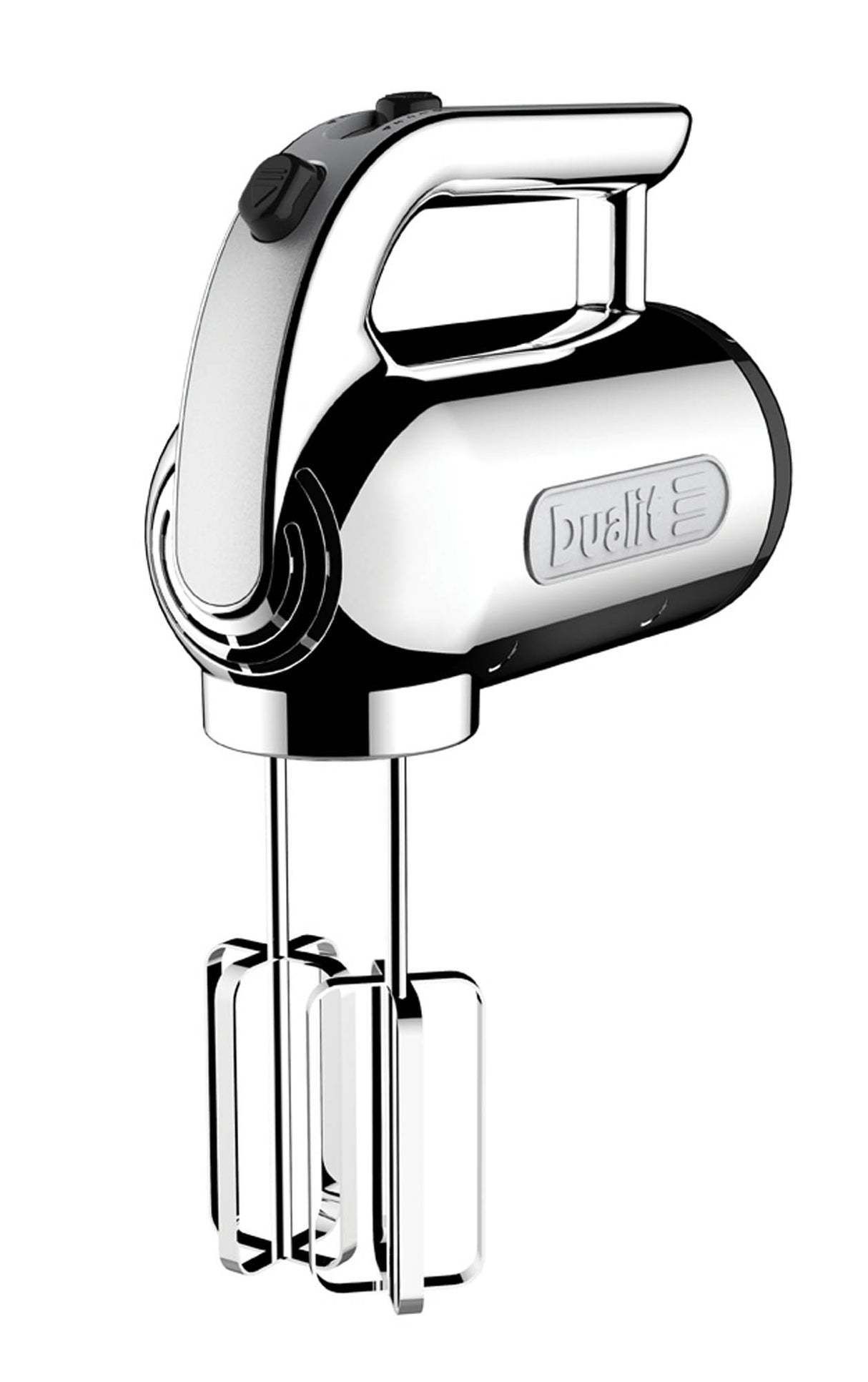 Polierter DUALIT Stabmixer Classic mit Edelstahlgehäuse, ideal für Mixen und Zubereiten in der Küche.