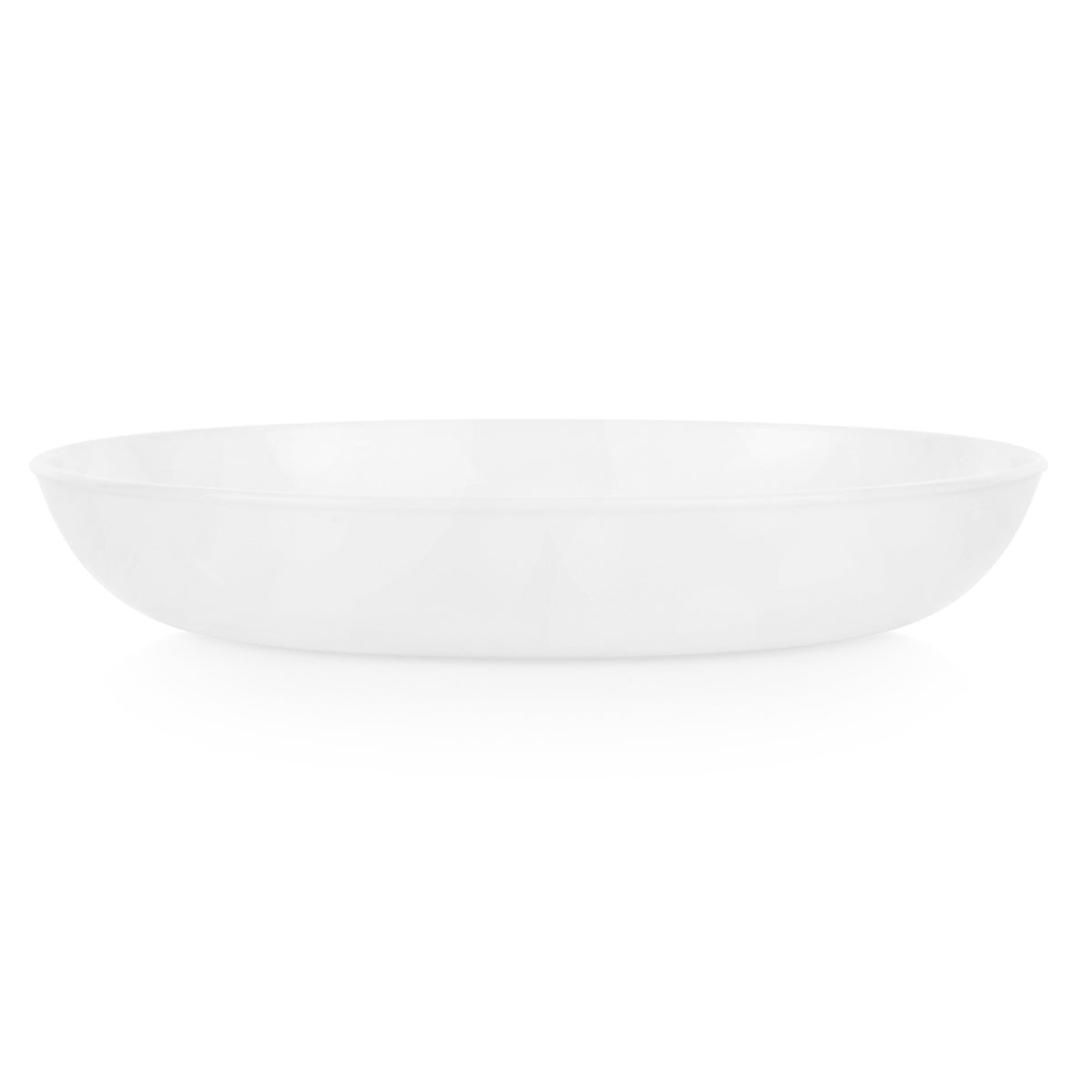 Corelle Winter Frost white dinnerware set with a frosted snowflake design on plates and bowls, showcasing elegant ceramic dishware.