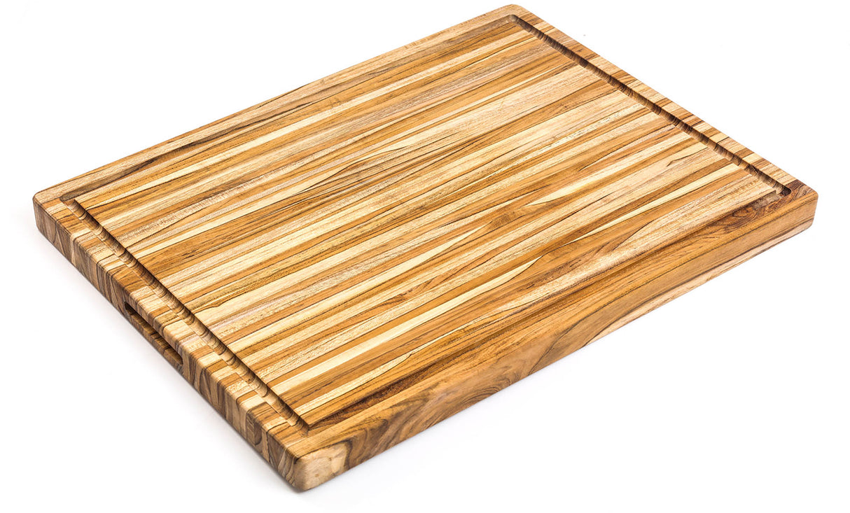 Teakholz-Schneidebrett von TEAKHAUS in rechteckiger Form aus hochwertigem Teakholz, traditionelles Küchenutensil