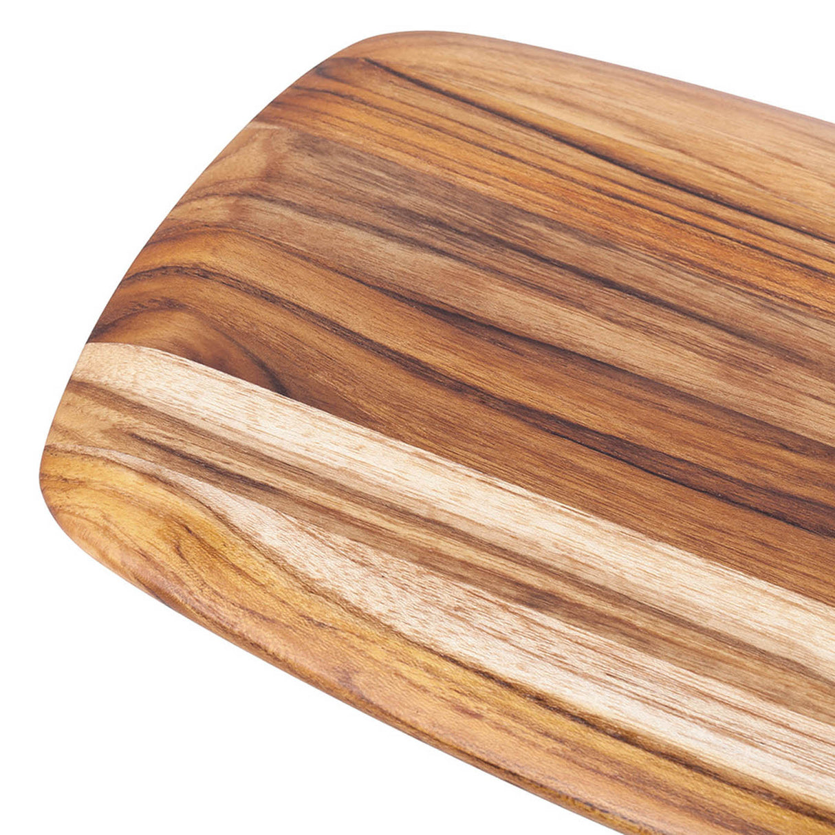 Teakholz-Schneidebrett von TEAKHAUS, rechteckig, elegantes Teakholz für die Küche, gezeigte Oberfläche und Holzmaserung sichtbar