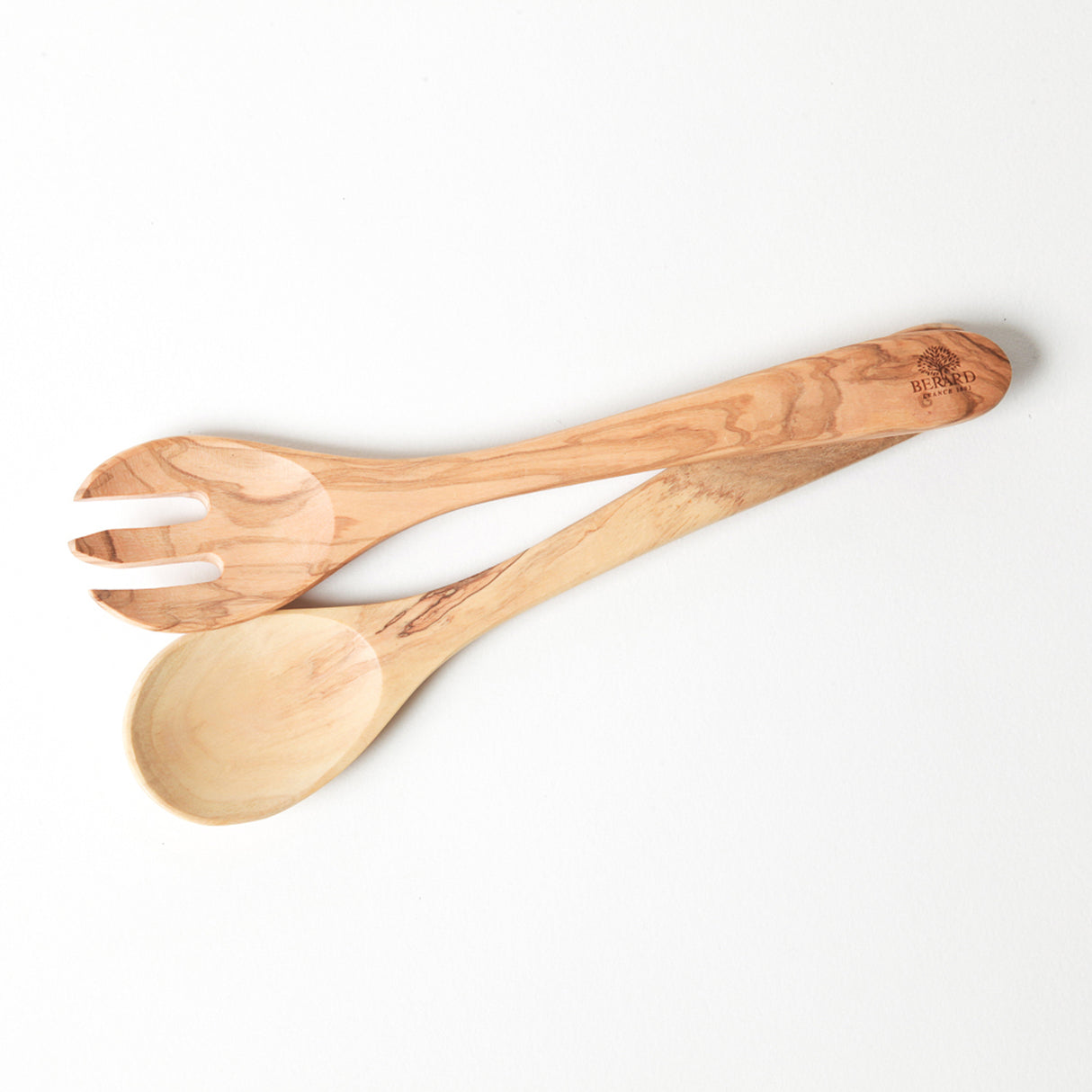 BÉRARD Salat-Besteck PROVENCAL mit Olive, 25 cm, Edelstahl, elegantes Salatbesteck für den Tisch
