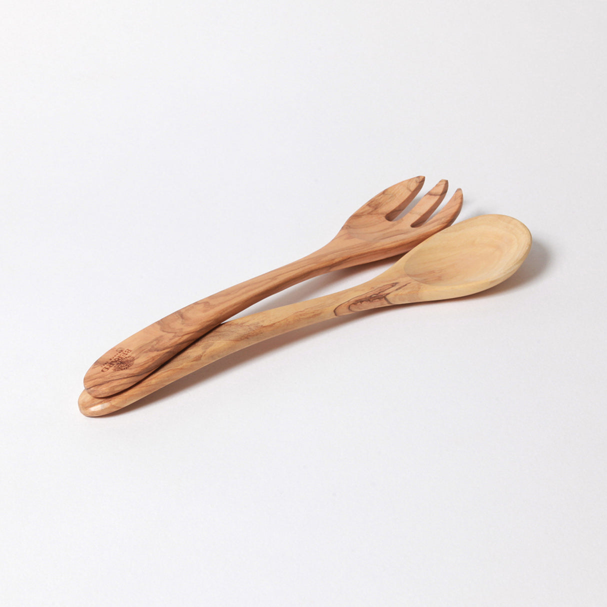 BÉRARD Salat-Besteck Provencal mit Olive, 17 cm, aus hochwertigem Edelstahl, dekoratives und praktisches Salatbesteck