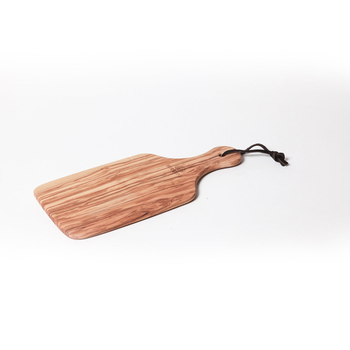 BÉRARD Olivenholz-Schneidbrett mit Griff, handgefertigtes Holzschneidebrett für Küchen, detailreiche Maserung, langlebig