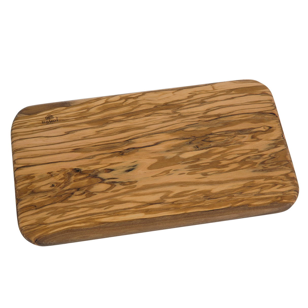 BÉRARD Olivenholz-Schneidbrett rechteckig aus Holz, handgefertigt, glatte Oberfläche, ideal zum Schneiden und Servieren.