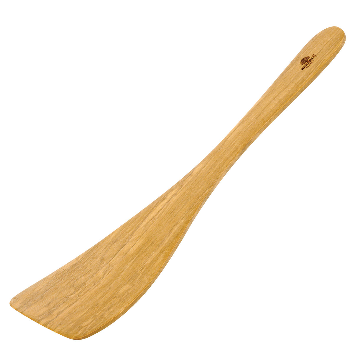 Gebrauchsfertiger BÉRARD Wender gebogen, CONTOUR, 30 cm, aus Olivenholz für präzises Wenden und Kochen.