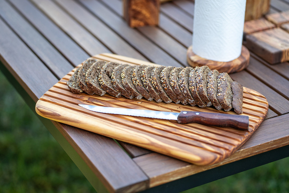 BÉRARD Brotschneidebrett aus Holz, braun, 1,5 cm dick, mit glatter Oberfläche zum Schneiden von Brot und Lebensmitteln