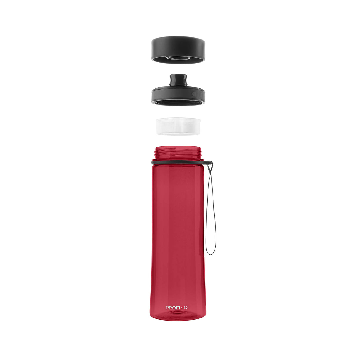 PROFINO Trinkflasche INFUZE, 600 ml, aus durchsichtigem Kunststoff mit blauer Verschluss und Trinkaufsatz, leicht und praktisch