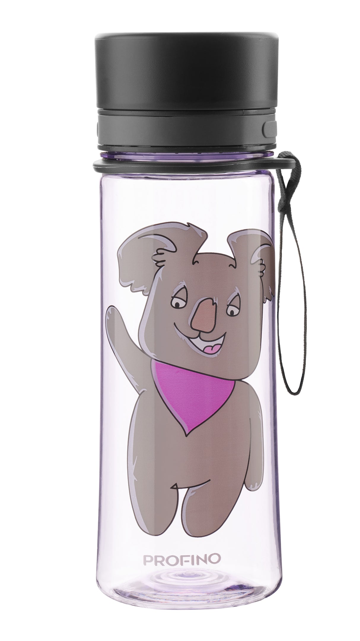Profino Infuze Kids Trinkflasche mit Siebeinsatz, Koala, 350ml, kindgerechte Wasserflasche mit Silikondichtung und kindlichem Koala-Design