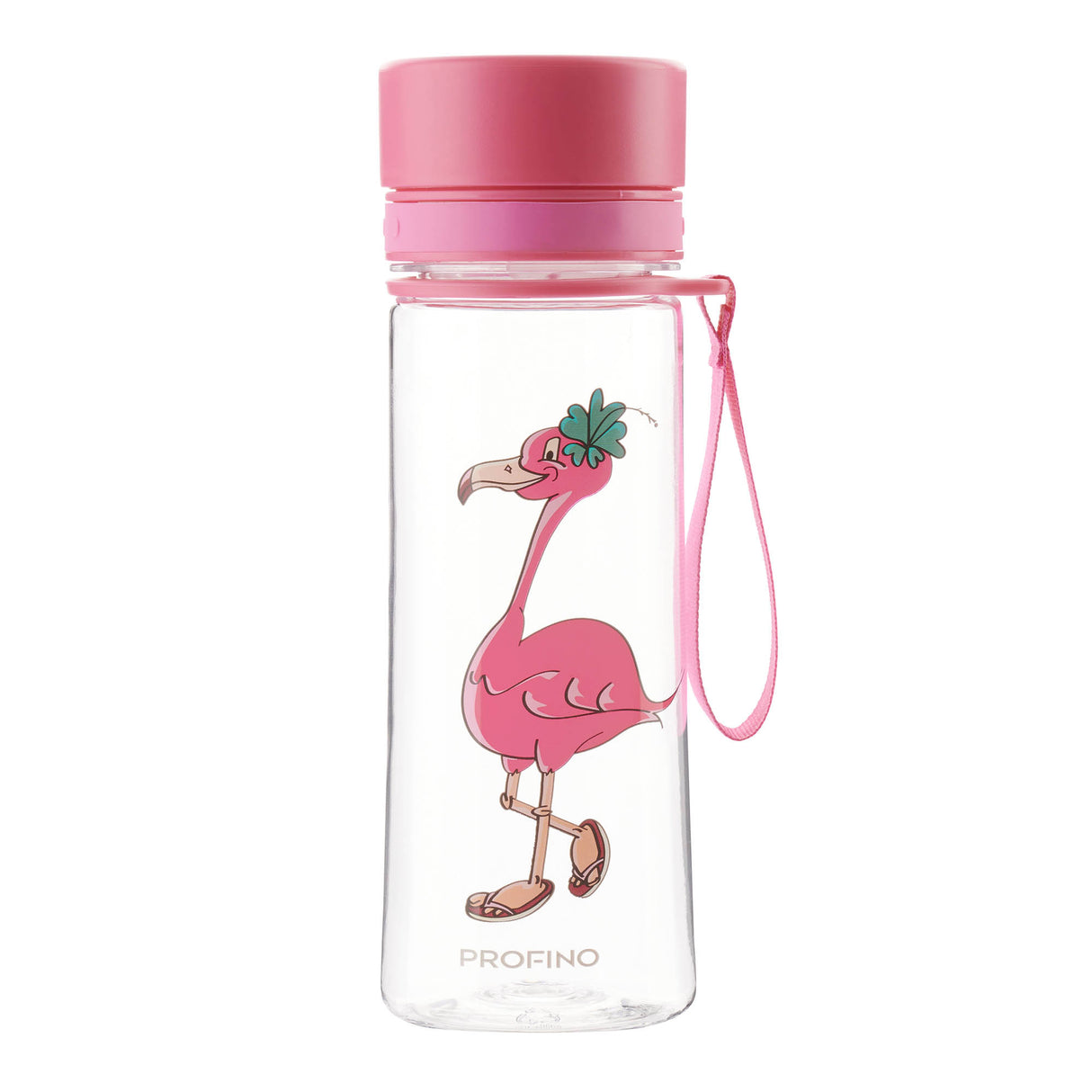 PROFINO Trinkflasche INFUZE, 350 ml, aus Kunststoff mit Schraubverschluss und fröhlichem Design, ideal für unterwegs