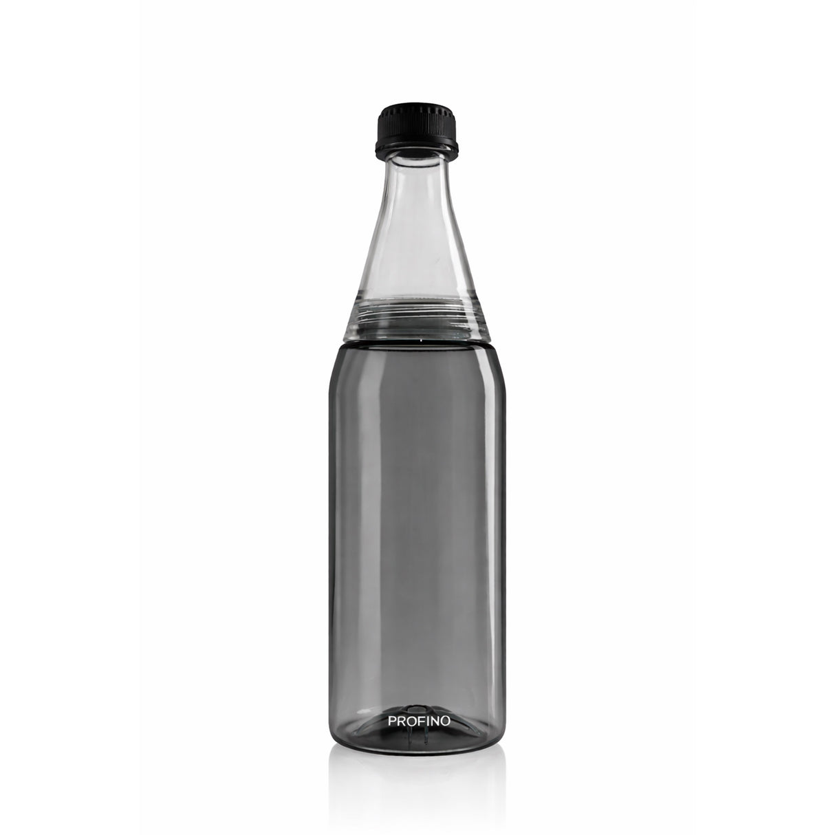 Blaue PROFINO Trinkflasche SPARKLE mit 600 ml Fassungsvermögen, aus Edelstahl, mit Schraubverschluss und transparentem Body