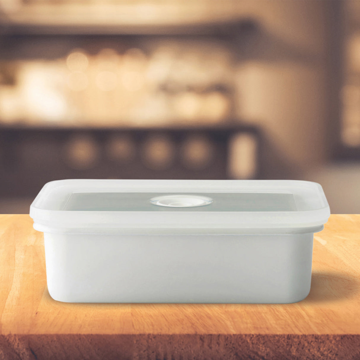 HONEYWARE Emailledose in Weiß, vakuumversiegelt, aus Emaille, mit 740 ml Fassungsvermögen, für Lebensmittelaufbewahrung