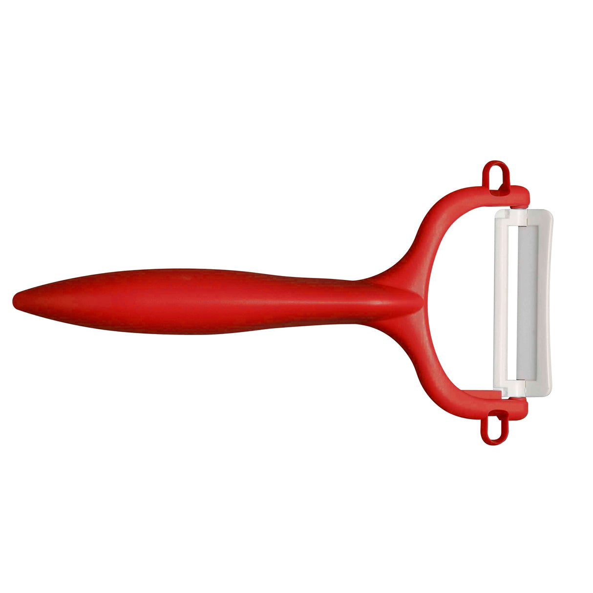 Grüner KYOCERA Schäler mit doppelseitigem Schliff, ideal zum Schälen von Obst und Gemüse, zeigt scharfe Klinge und ergonomischen Griff
