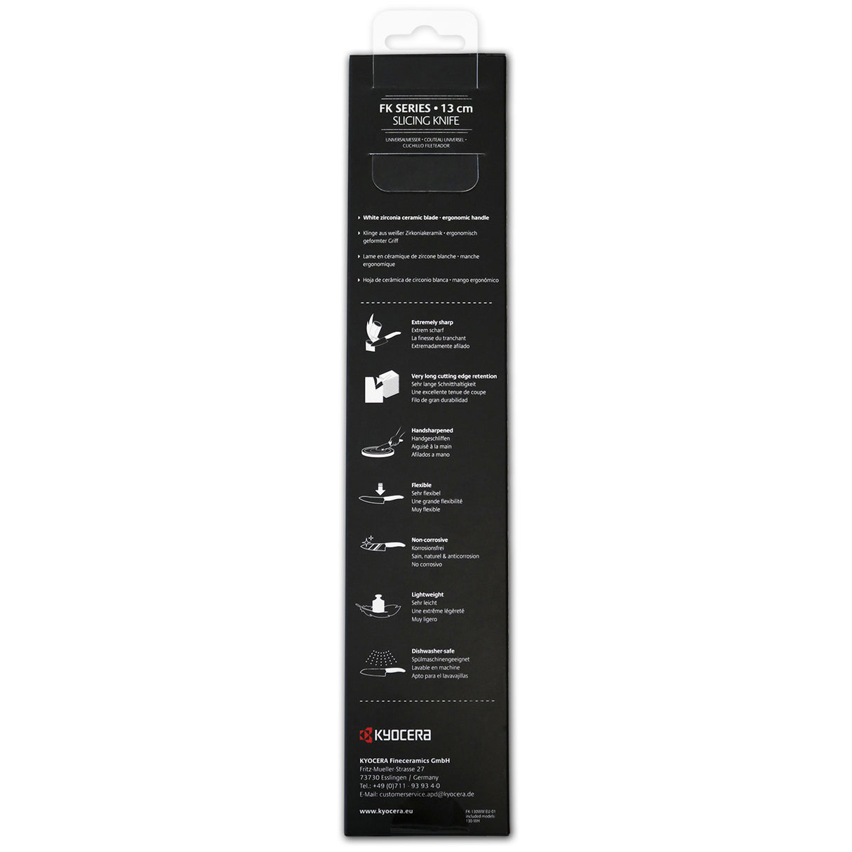 KYOCERA Keramik-Keramik-Schälmesser mit weißem Griff, scharf und leicht, ideal zum Schälen und Schneiden von Obst und Gemüse.