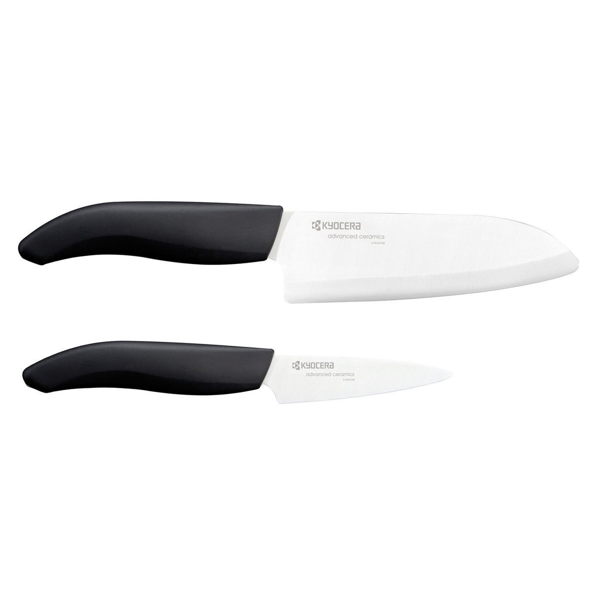 KYOCERA Keramik-Schäl- und Santokumesser-Set, scharfe Küchenmesser aus Keramik, für präzises Schneiden in der Küche