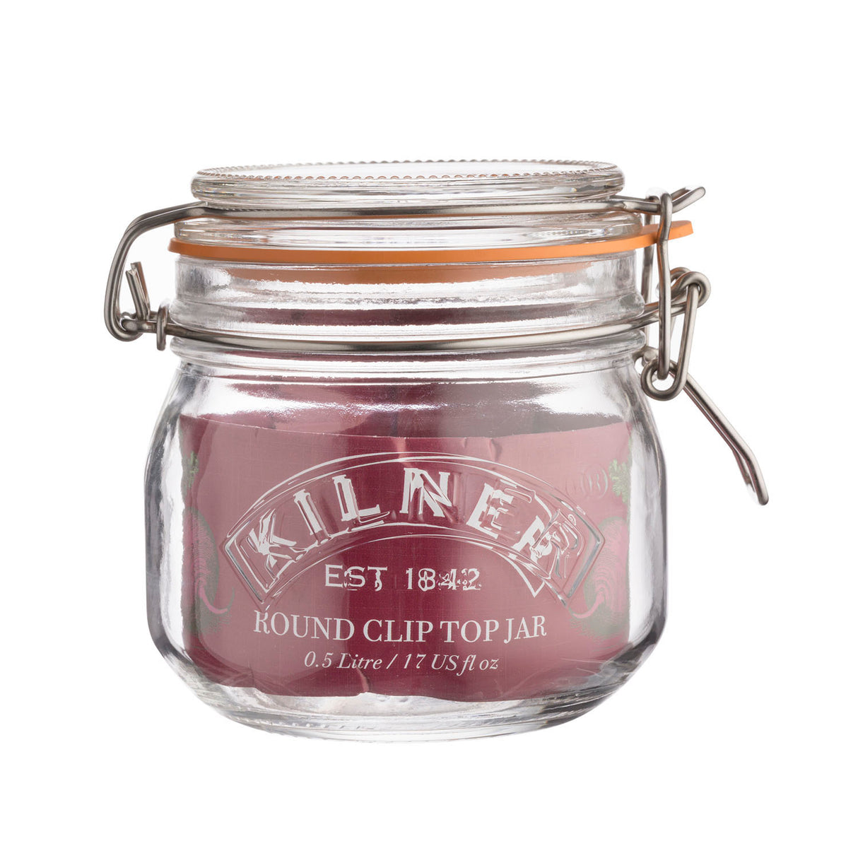 KILNER Einkochglas CLIP ROUND, klares Glas mit Metallverschluss, ideal zum Einkochen und Lagern von Lebensmitteln