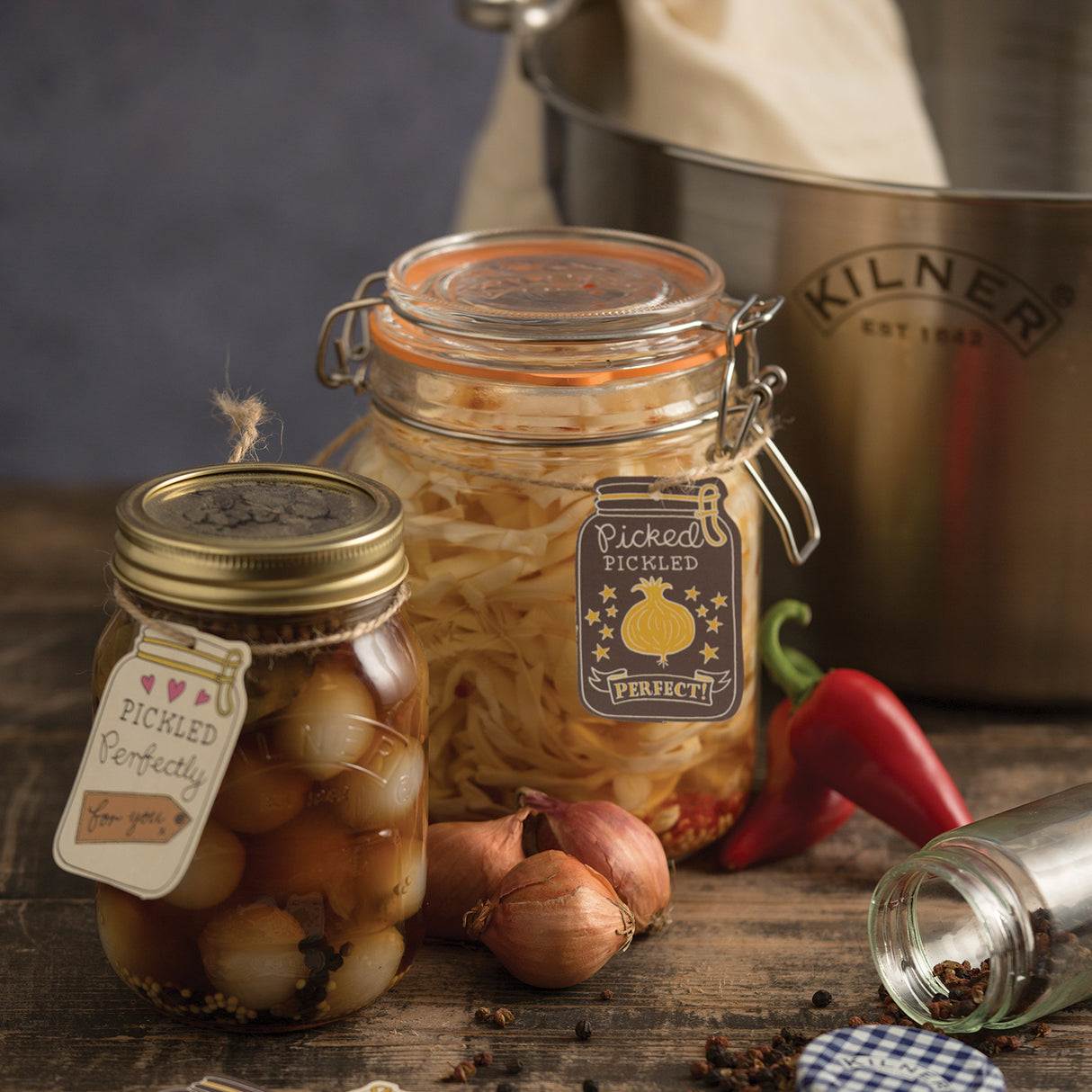 KILNER Einkochglas, CLIP ROUND, transparent, rundes Glas mit Metallverschluss für Einmachzwecke, klar und robust
