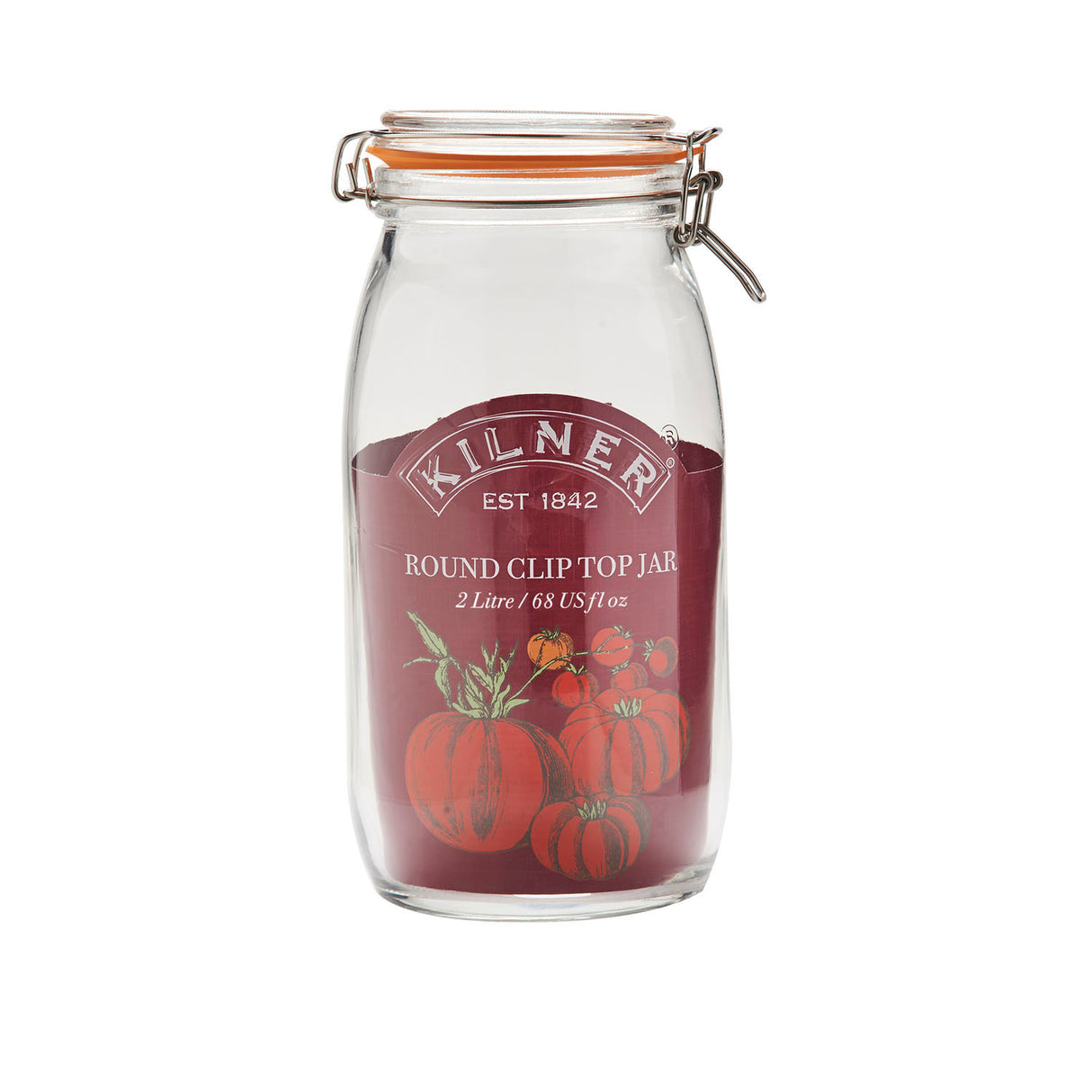 KILNER Clip Round Einkochglas aus klarem Glas, ideal zum Einmachen und Aufbewahren von Lebensmitteln