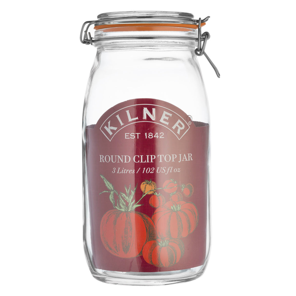 KILNER Einkochglas CLIP ROUND, klares Glas mit Schraubverschluss, ideal zum Einkochen und Aufbewahren von Lebensmitteln.