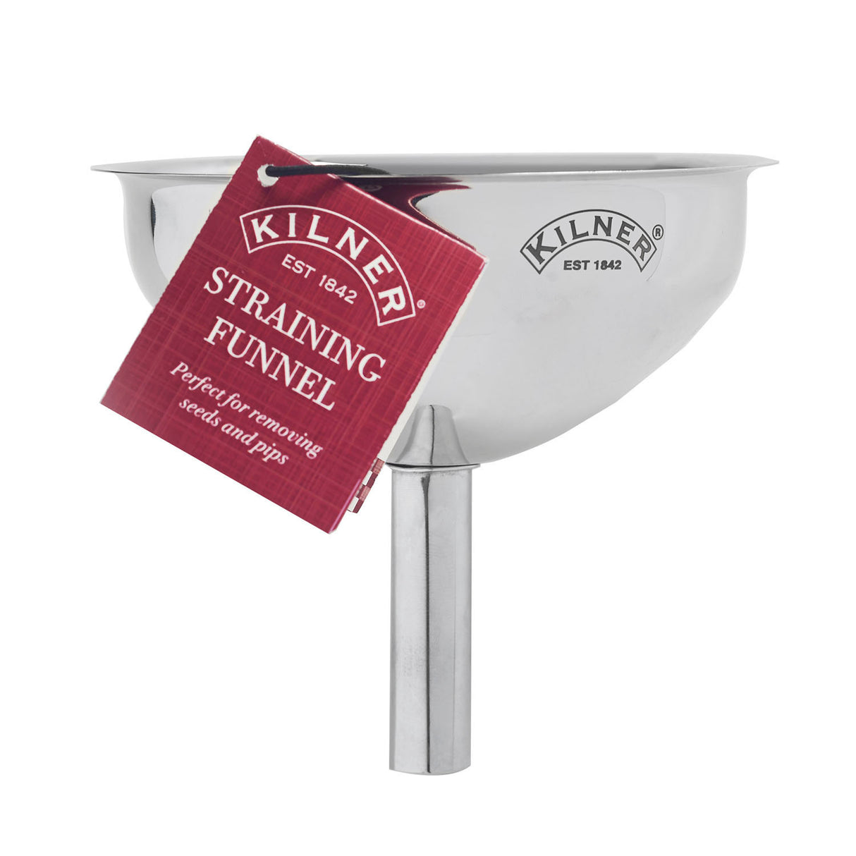 Edelstahl Saft-Trichter von KILNER, 13 cm Durchmesser, für einfache Saft- und Flüssigkeitsübertragung in der Küche.