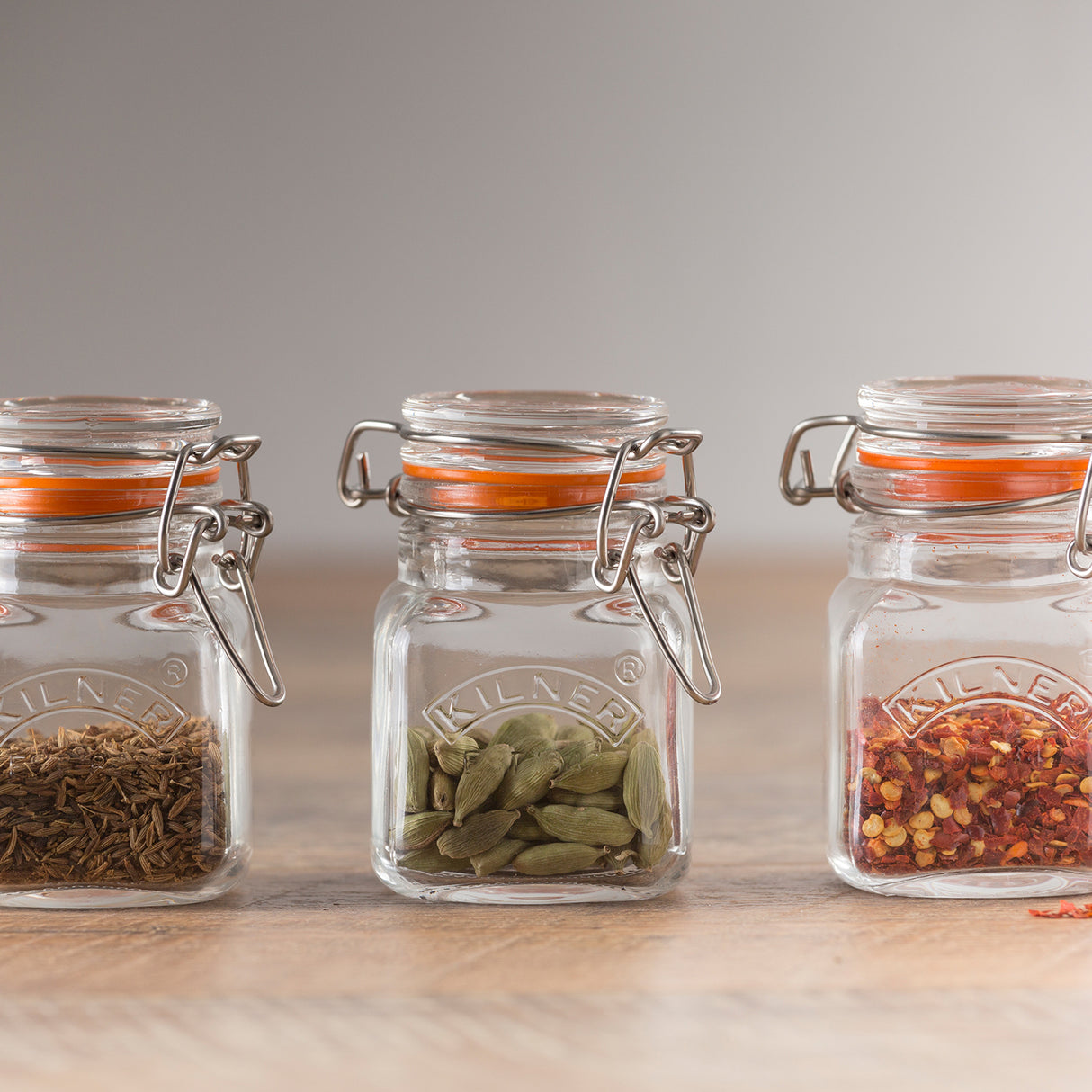 KILNER Einkochglas CLIP SQUARE, klar, robustes Glasbehälter für Lagerung und Einmachen, mit Clipverschluss