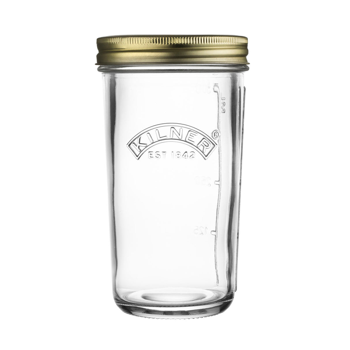 KILNER Einkochglas mit Weithals, klares Glas, ideal für Einmachen und Konservieren, zeigt den transparenten Deckel und den Glasbehälter