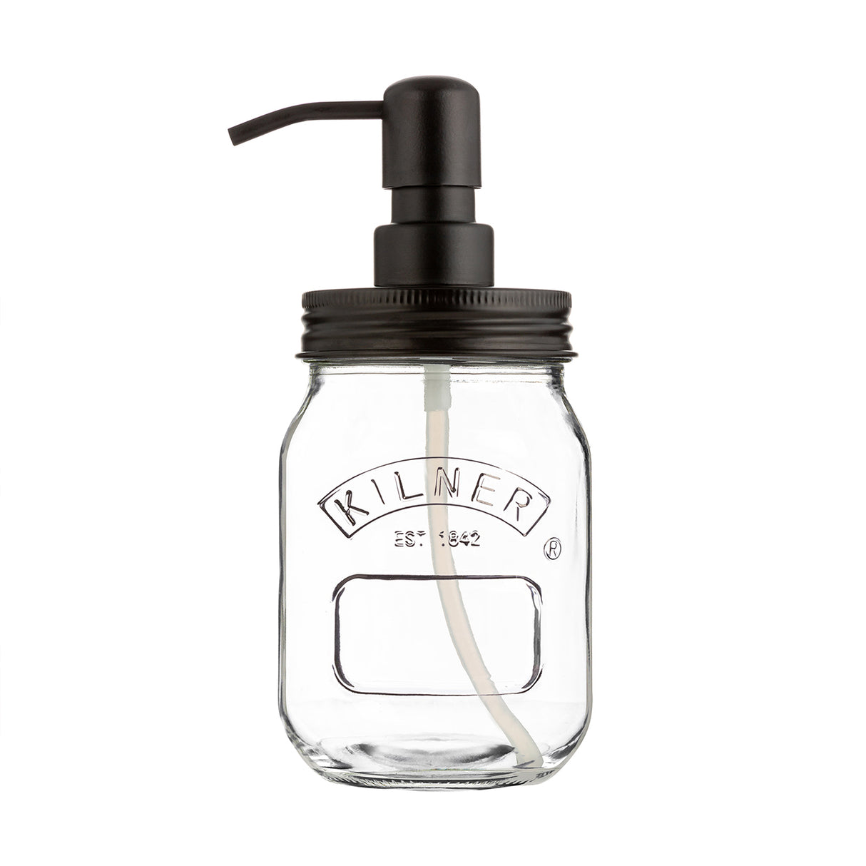 KILNER Seife- und Lotionspender aus Glas, 0,5 Liter mit Edelstahlverschluss, ideal für Badezimmer oder Küche