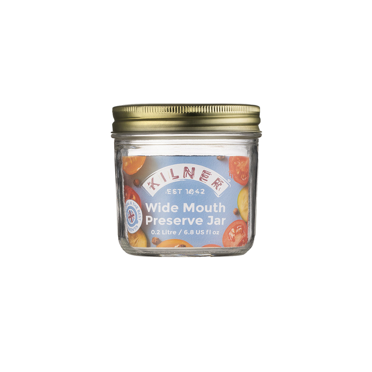 KILNER Einkochglas mit Weithals, klares Glas, ideal zum Einmachen und Aufbewahren von Lebensmitteln, transparent und robust.