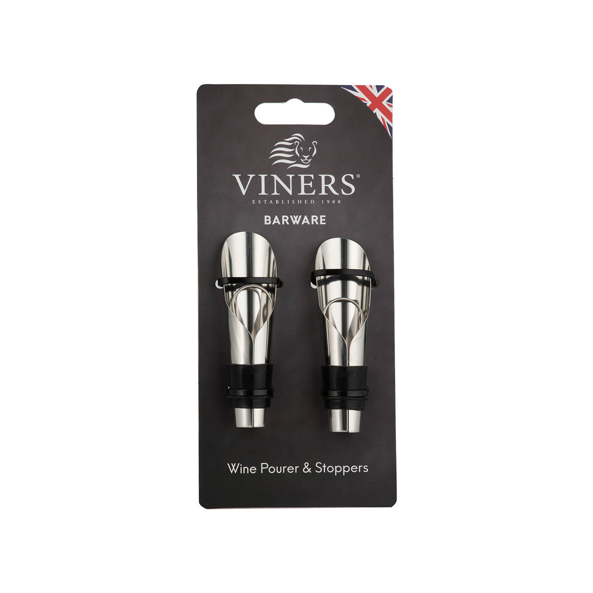Silberner VINERS Ausgießer und Stopfen aus Edelstahl, für Flaschen und Karaffen, elegante Küchenaccessoires