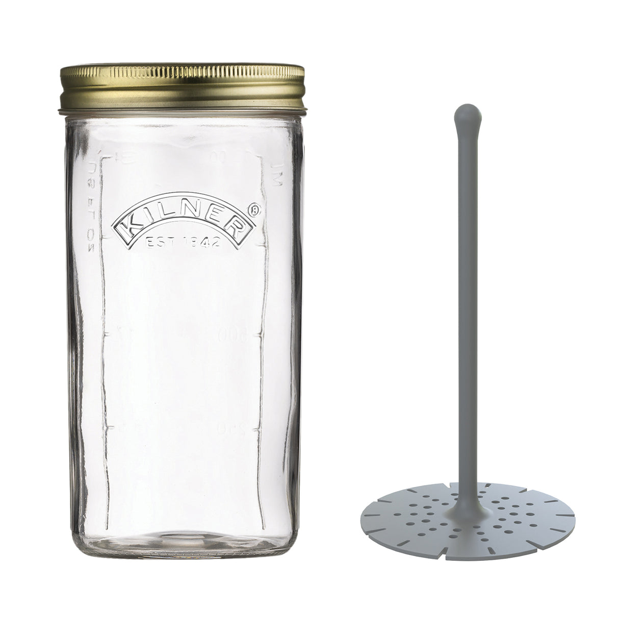KILNER Einkochglas mit weitem Hals, klares Glas für Einmachen und Lagerung, seitliche Ansicht