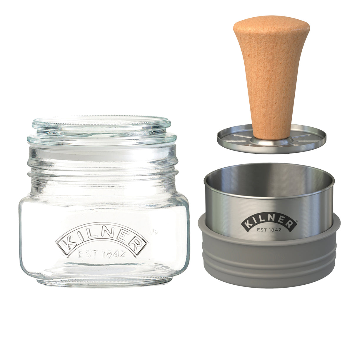 KILNER Gucamole-Set, klar, 500 ml, mit mehreren Behältern für frische Guacamole und Dip, transparentes Glasdesign